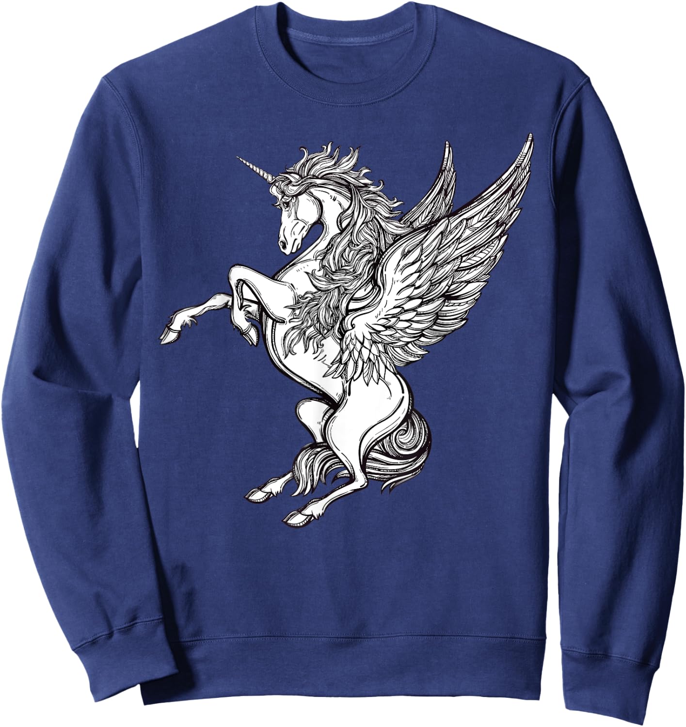 Victorian Unicorn - Magic Fairy Pegasus Engraving Sweatshirt - Sweatshirt | Navy