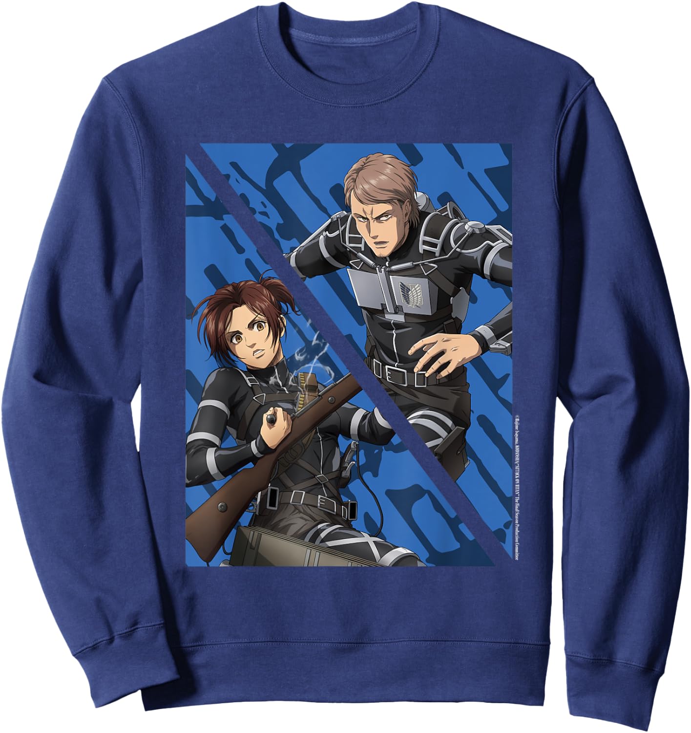 Attack on Titan Final Season - "Sasha Braus & Jean Kirstein" Sweatshirt - Sweatshirt | Navy