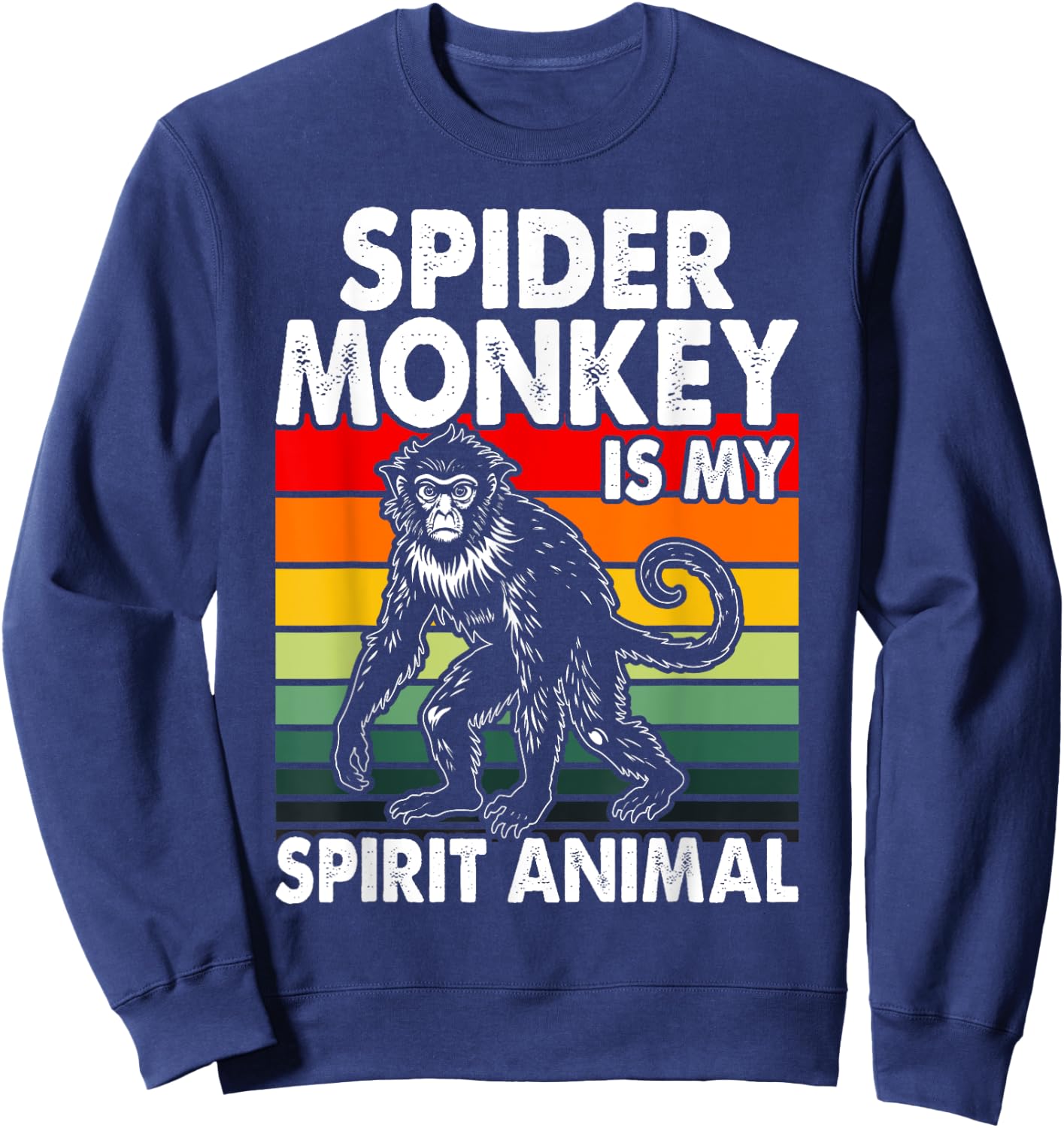 Spider Monkey Retro Vintage Sweatshirt - Sweatshirt | Navy