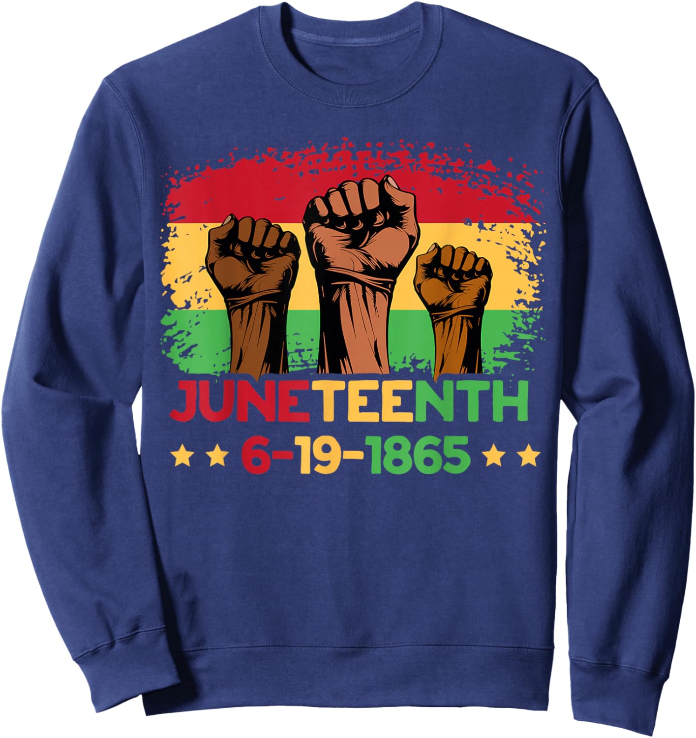Juneteenth African American Freedom 1865 Black Pride Melanin Sweatshirt - Sweatshirt | Navy