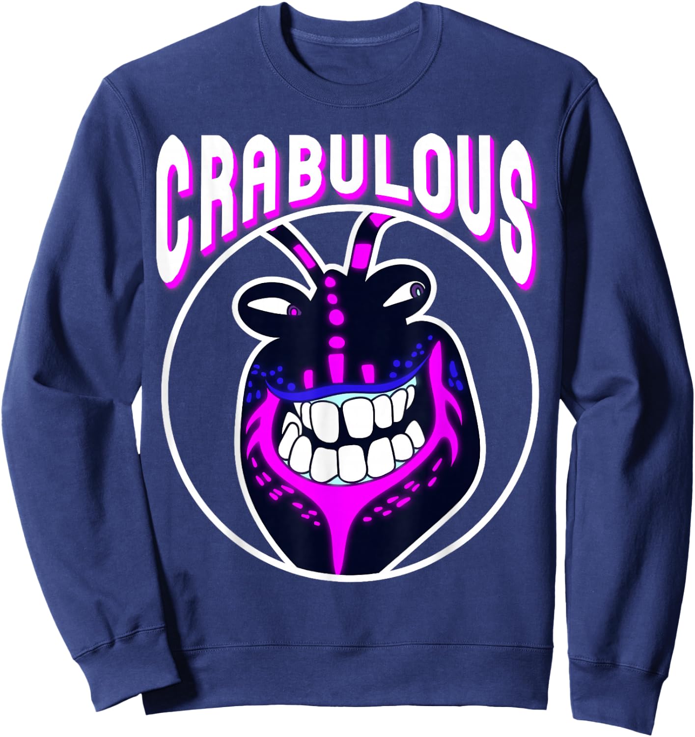 Disney Moana Tamatoa Crabulous Neon Face Circle Portrait Small Sweatshirt - Sweatshirt | Navy
