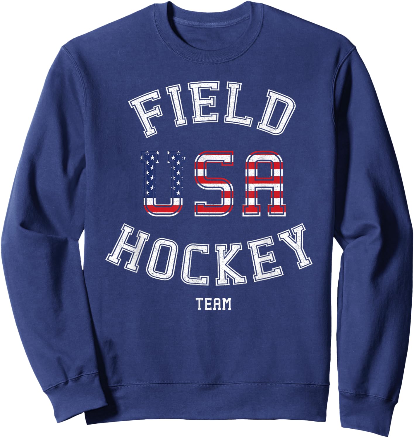 American Flag USA Field Hockey Player Gift Kids Men Sweatshirt - Sweatshirt | Navy