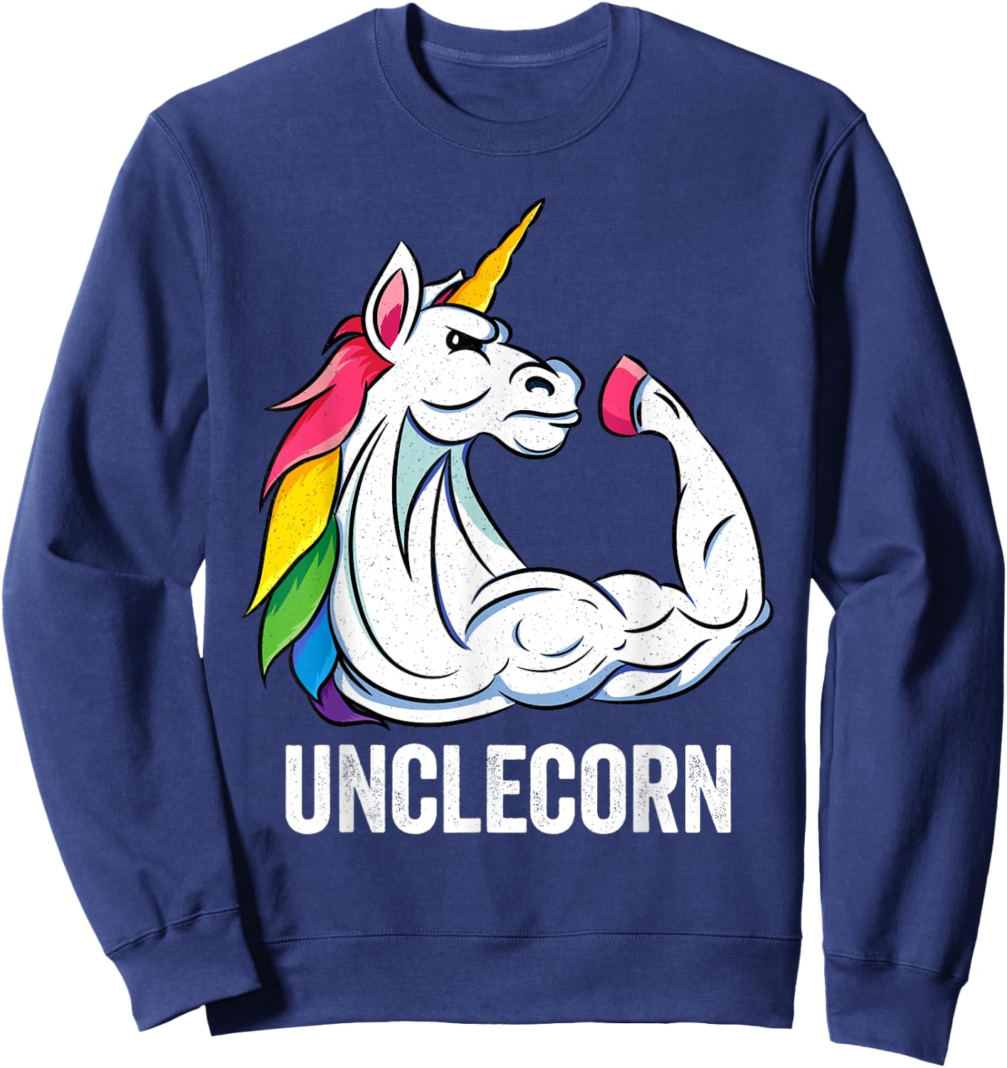 Cute Unicorn Uncle Girl Birthday Party Apparel UncleCorn Sweatshirt - Sweatshirt | Navy