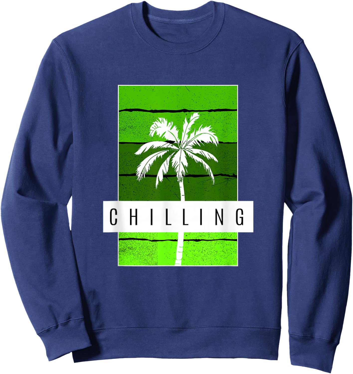Green Chilling Green Graphic Sweatshirt - Sweatshirt | Navy