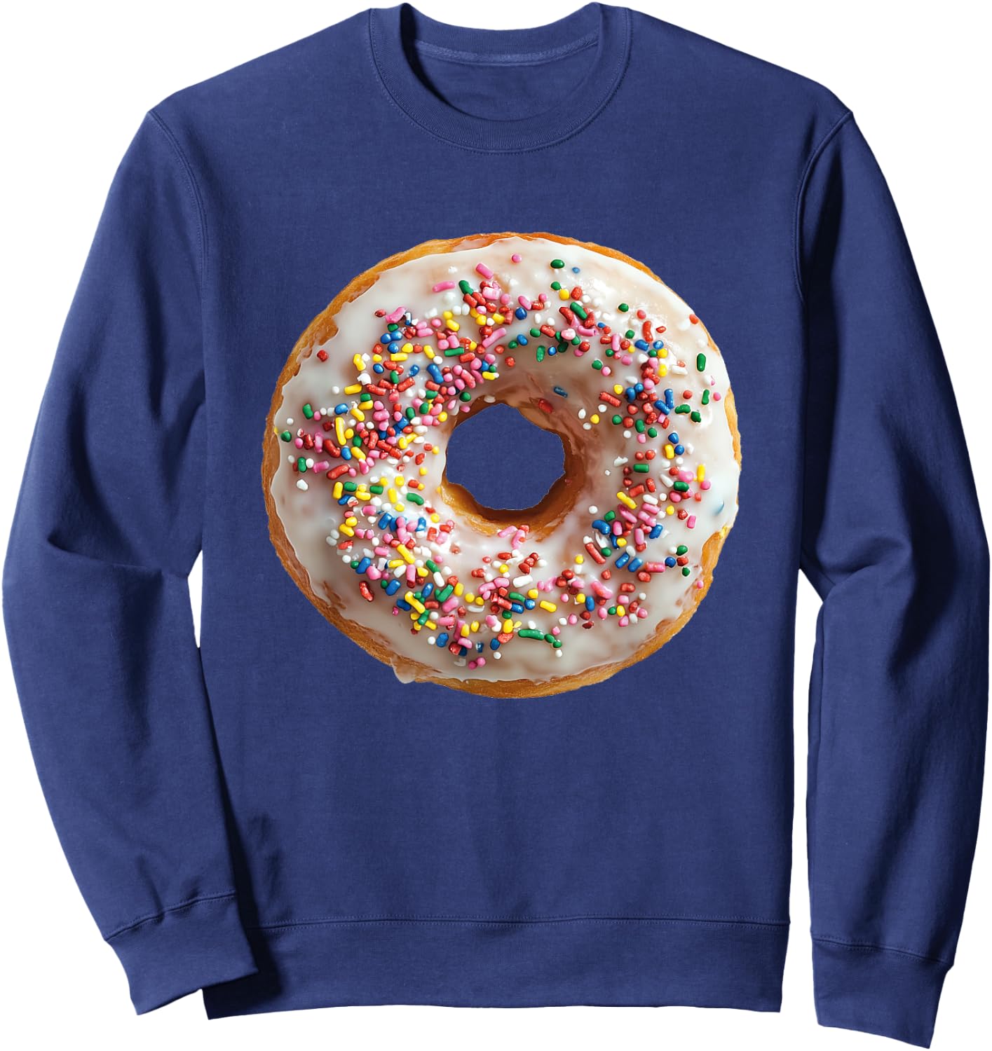 Candy Designs. -Adult, -Kid Donuts Colorful Sprinkles Doughnut Funny Graphic Sweatshirt - Sweatshirt | Navy