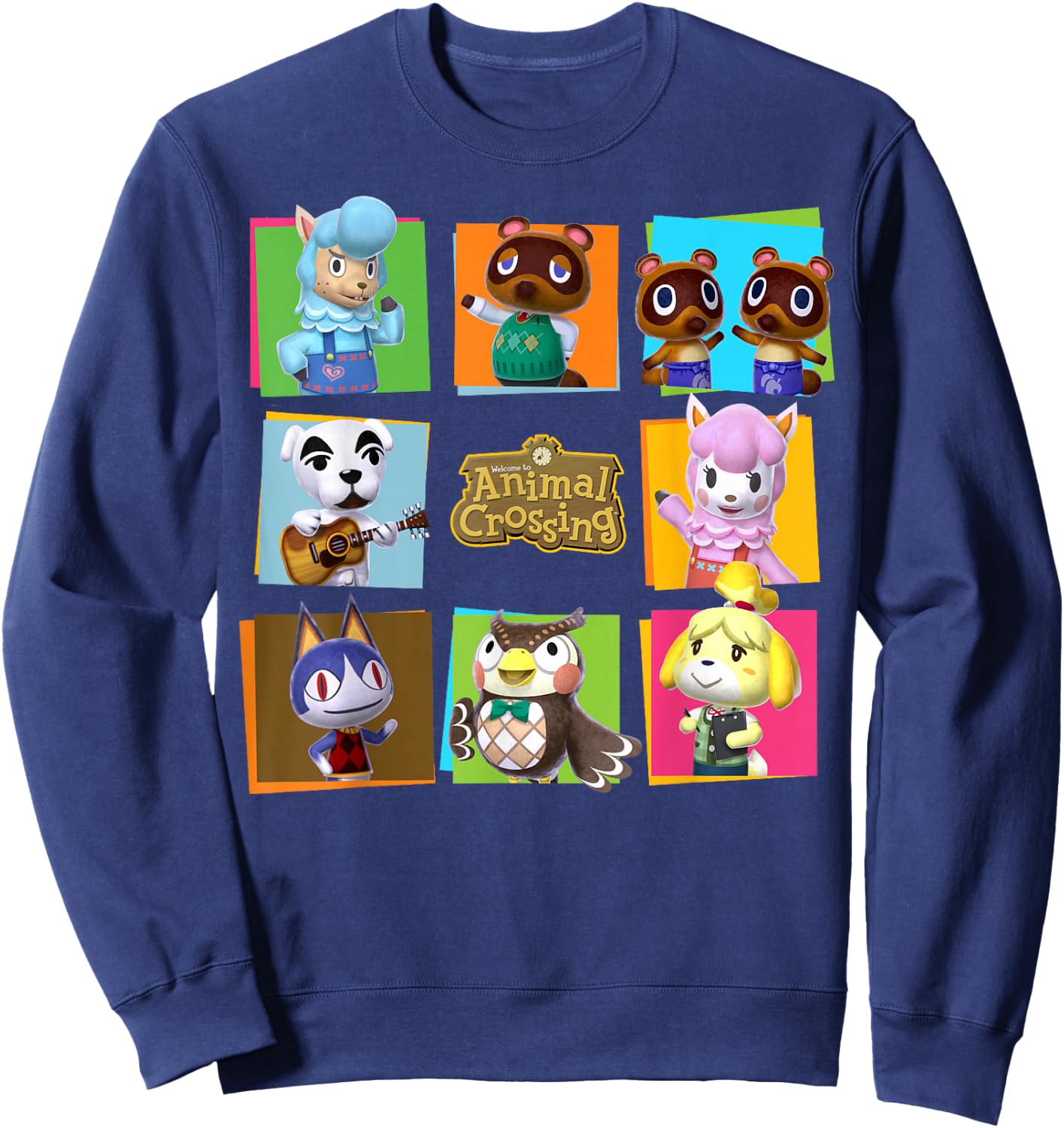 Animal Crossing Group Shot Panels Sweatshirt - Sweatshirt | Navy