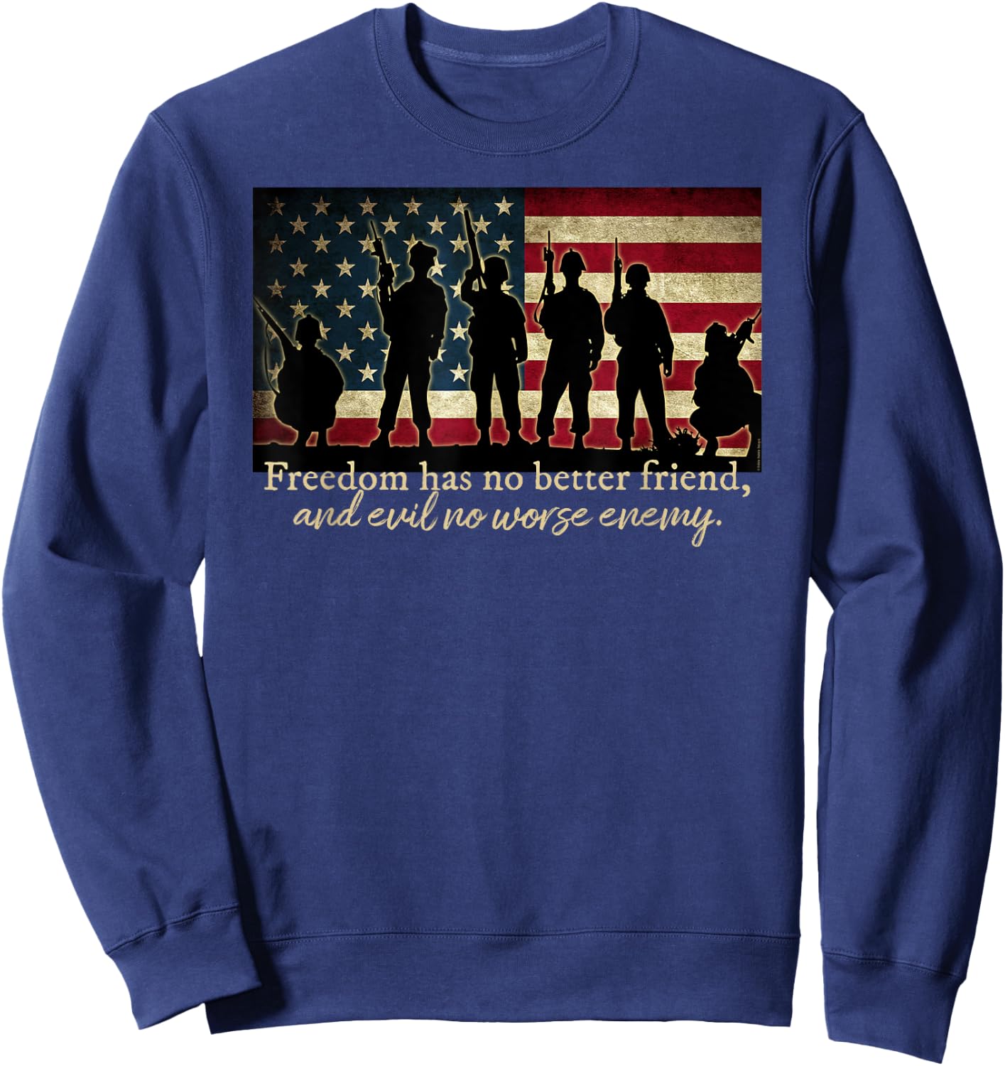 Patriotic Soldier Special Forces and Veterans American Flag Women Girls Kids Men Sweatshirt - Sweatshirt | Navy