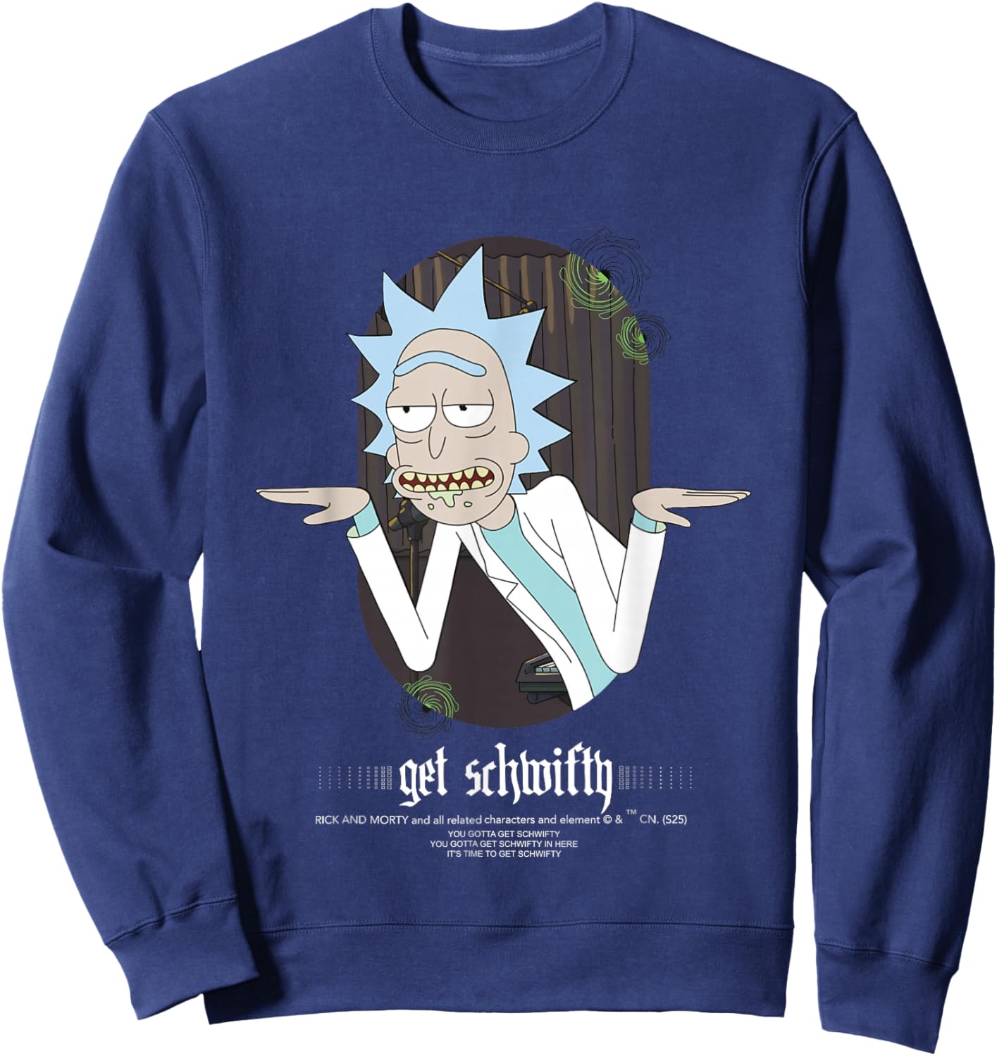 Rick and Morty Merch Get Schwifty Fun Sweatshirt - Sweatshirt | Navy