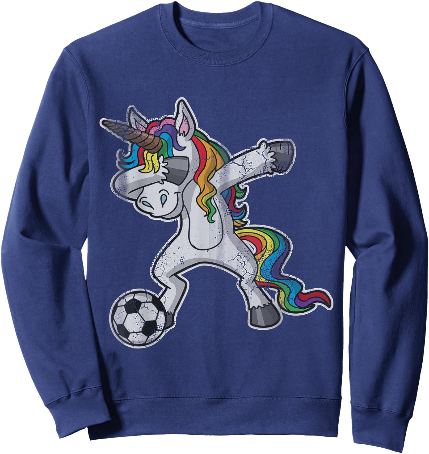 Unicorn Girls Soccer Player Dabbing Mom Kids Women Sweatshirt - Sweatshirt | Navy