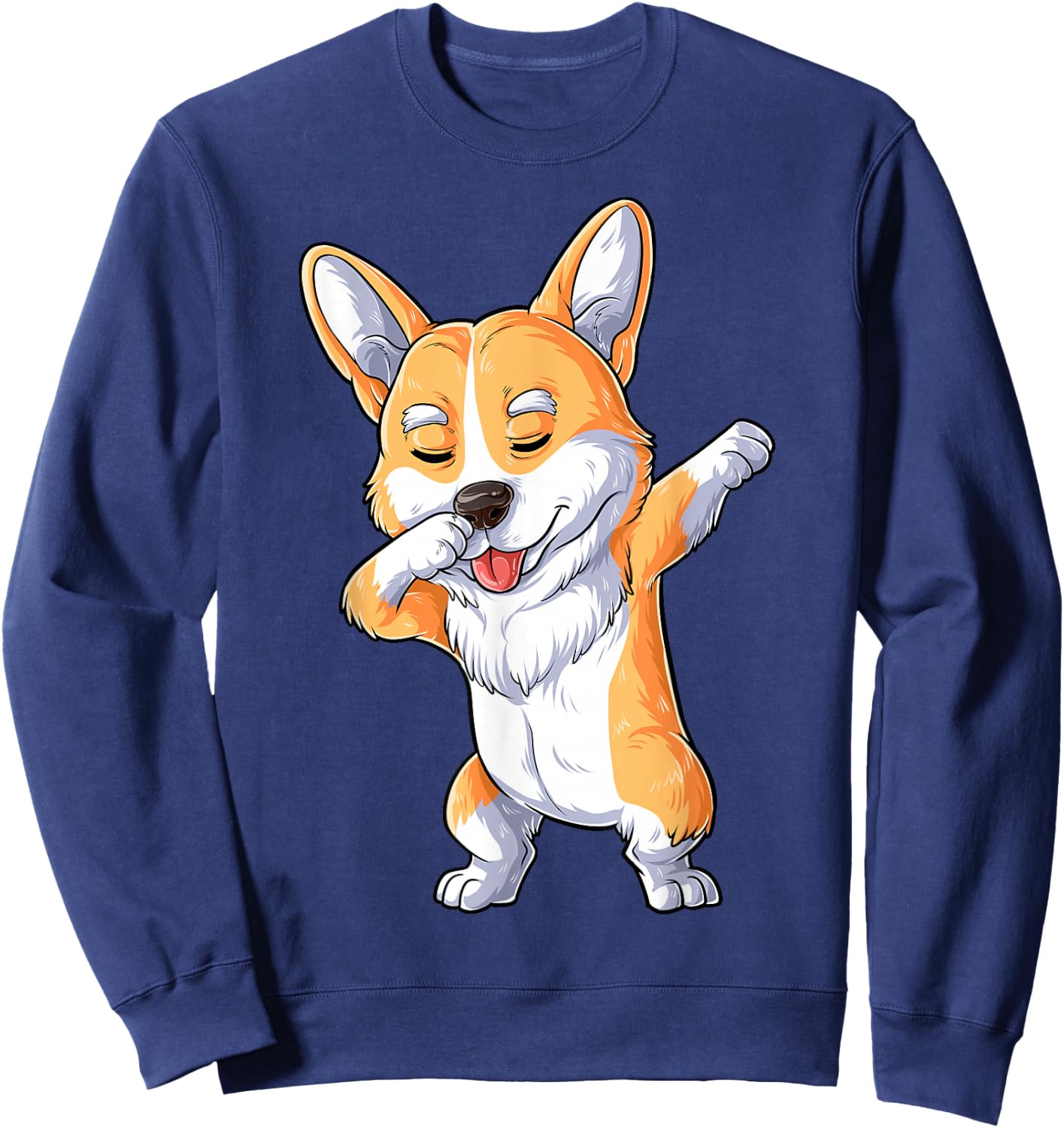 Dabbing Corgi T Shirt Boys Kids Dog Lover Dab Dance Gifts Sweatshirt - Sweatshirt | Navy