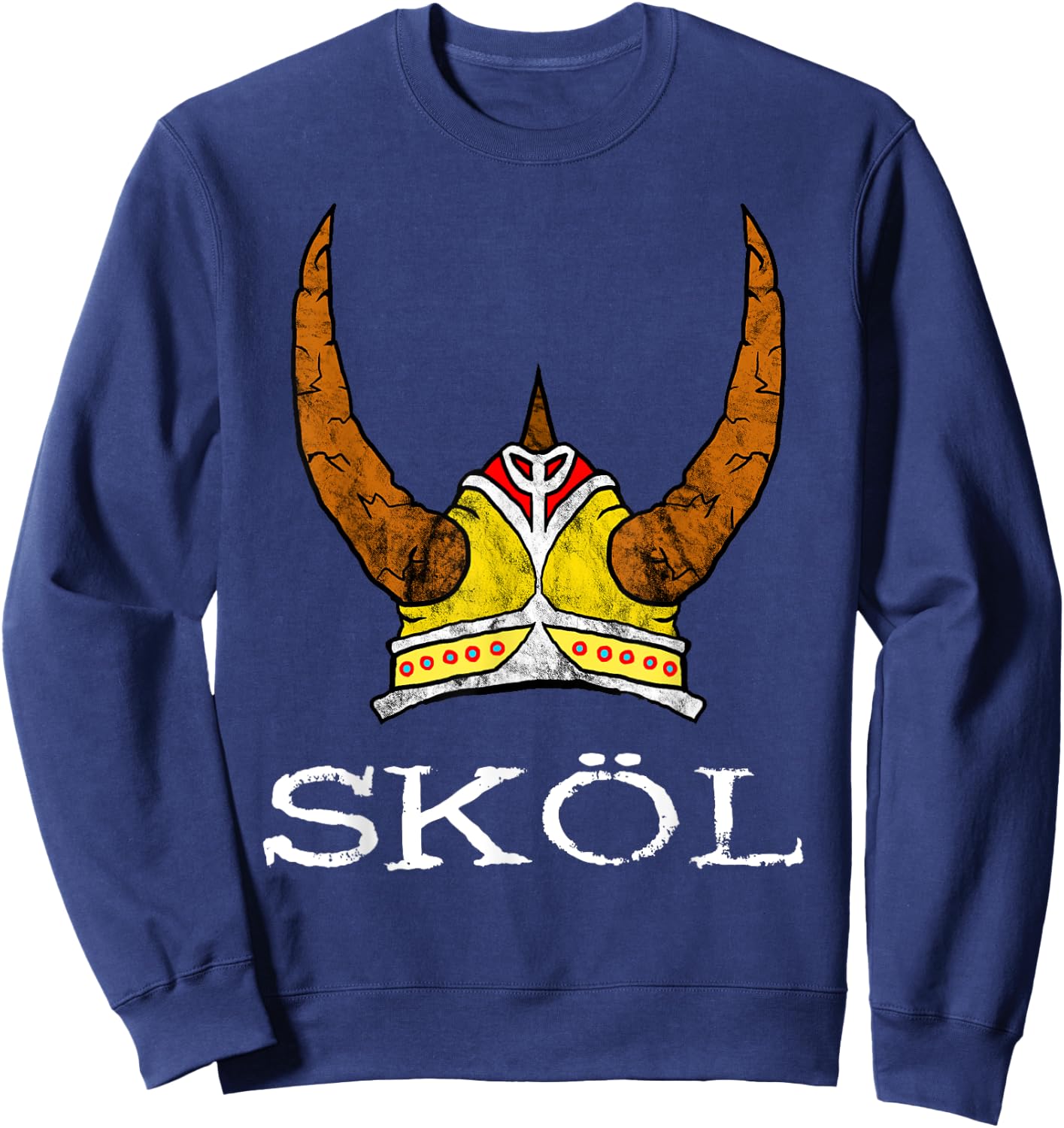 Nordic Viking Warrior Norwegian Northman Gifts Skol Viking Helmet Nordic Horned Helmet Norse Mythology Adult Black Medium Sweatshirt - Sweatshirt | Navy