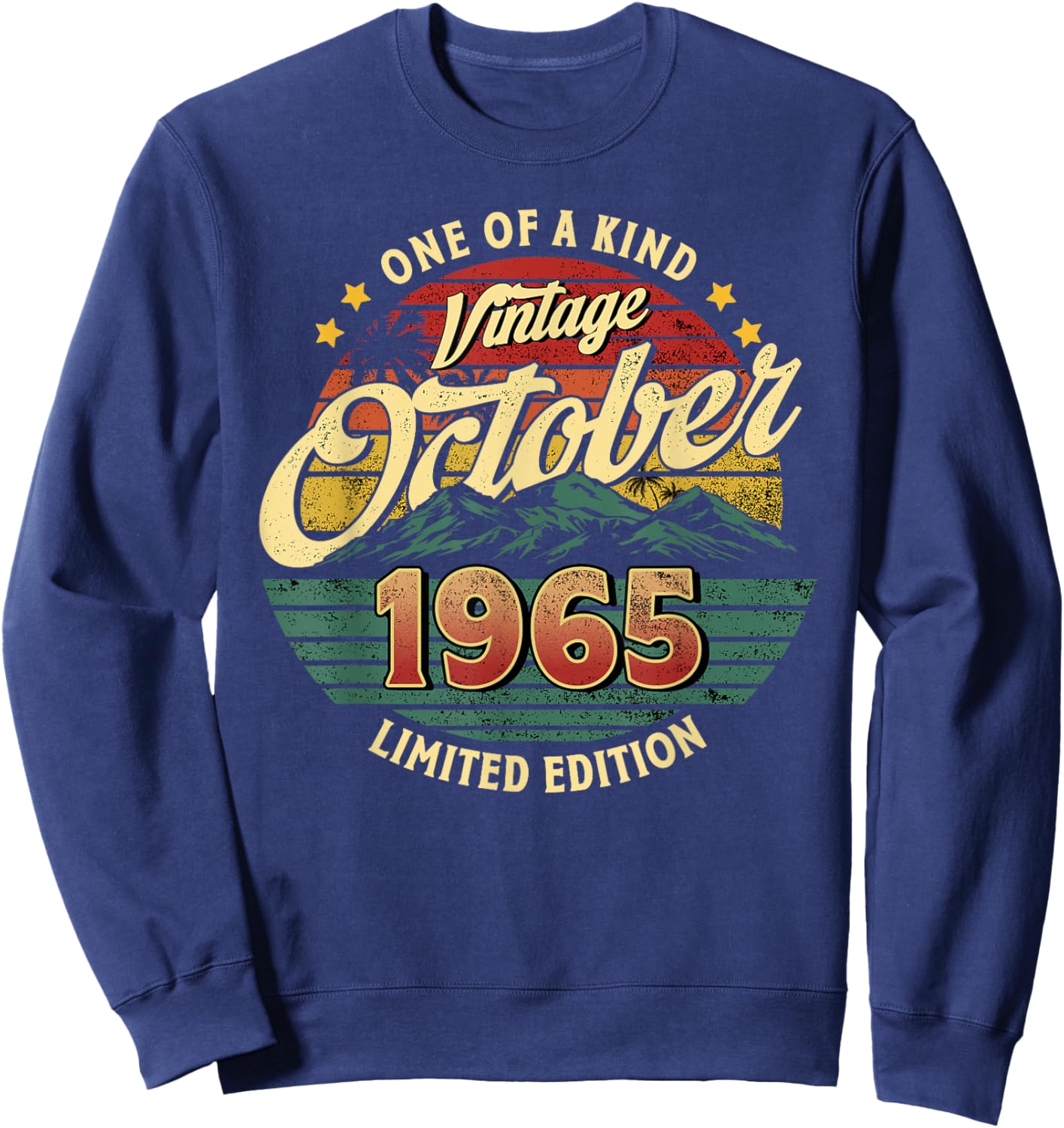 Vintage Birthday Gift Vintage October 1965 Men Women Sweatshirt - Sweatshirt | Navy