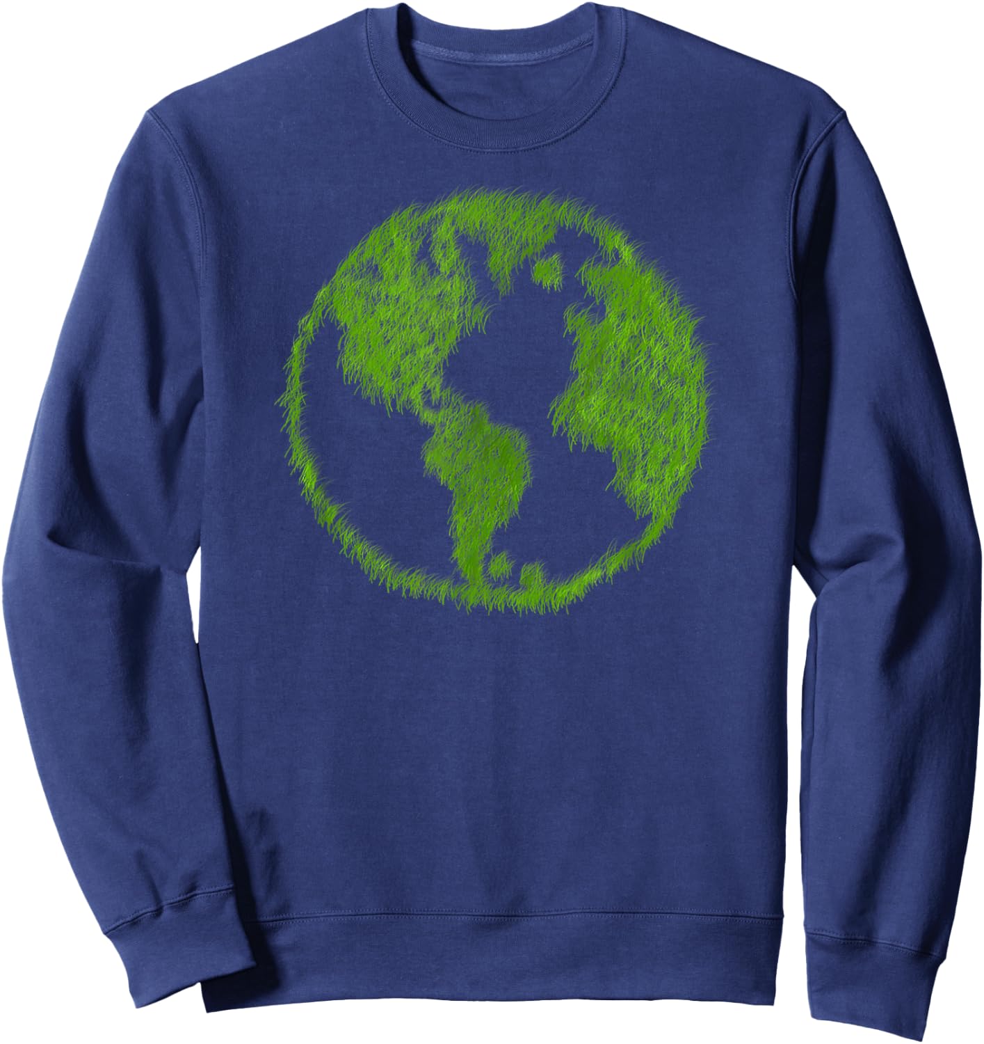 Green World Map Earth Reduce Reuse Recycle Sweatshirt - Sweatshirt | Navy