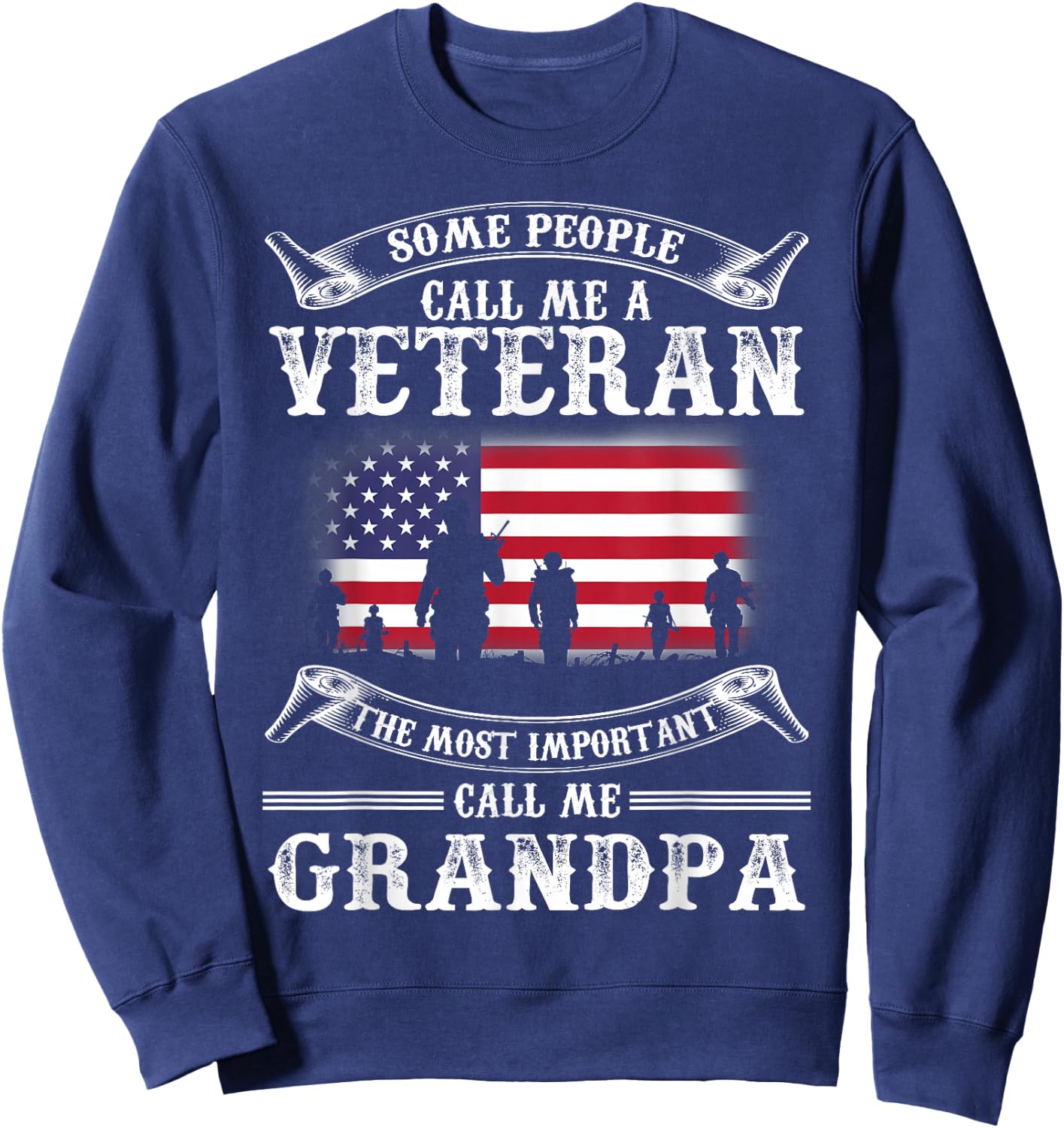 Proud Army Veteran Grandpa Fathers Day 2021 Shirt Gifts Sweatshirt - Sweatshirt | Navy