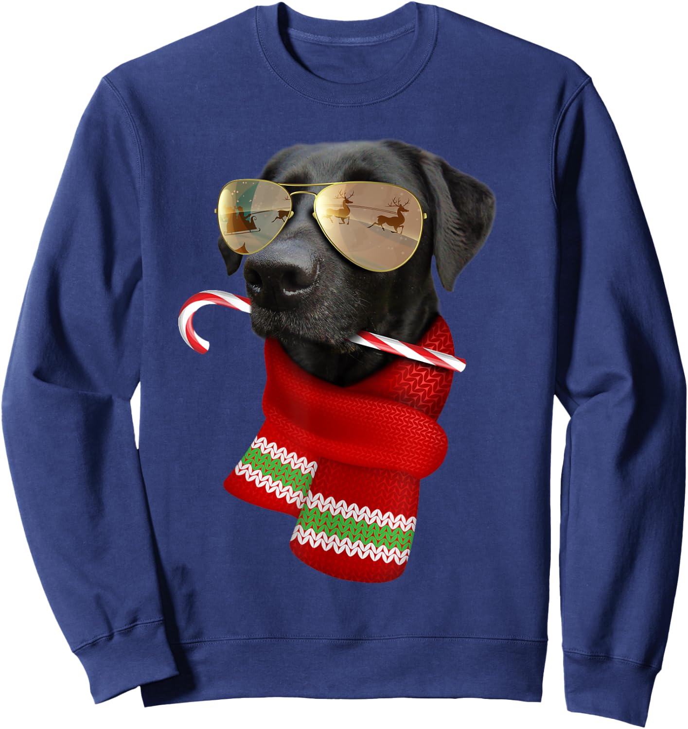 Labrador Shirt Christmas Gift Dog Lovers Lab Sunglasses Women Kids Sweatshirt - Sweatshirt | Navy