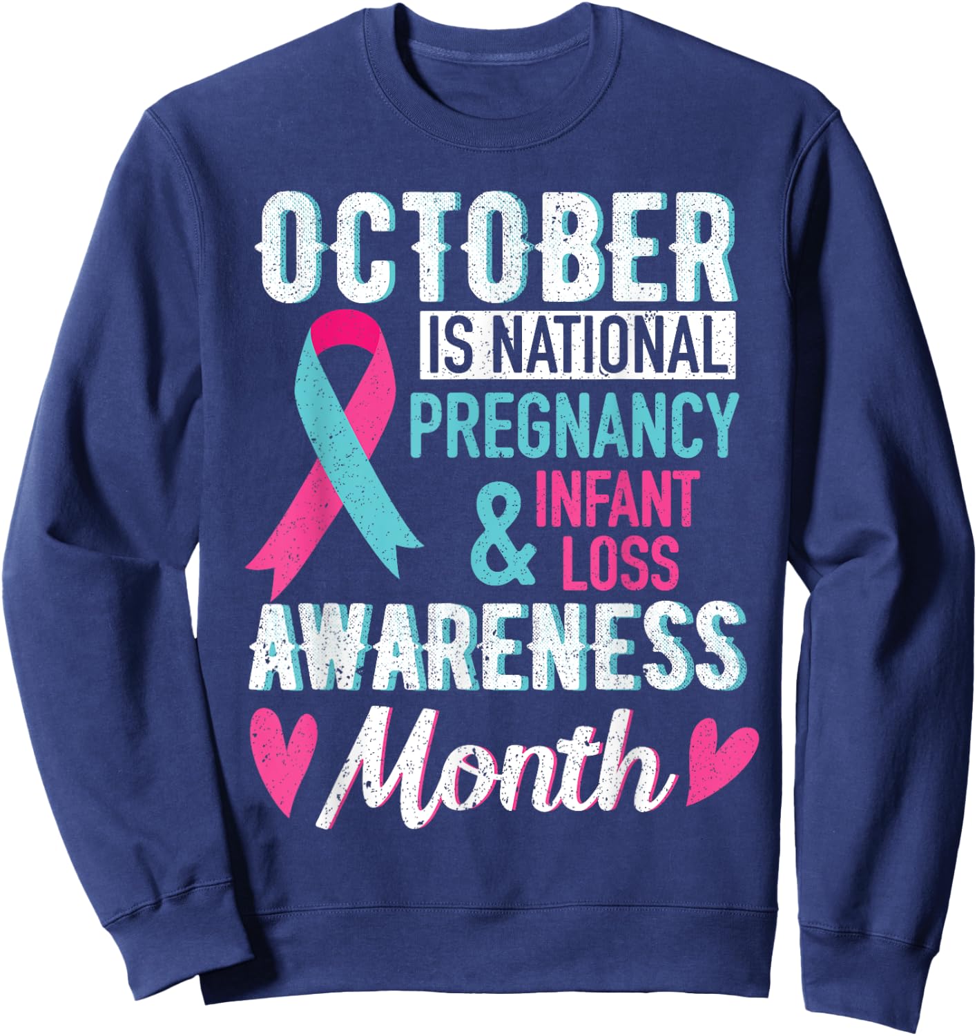 Cute October Miscarriage Awareness Infant Loss Sweatshirt - Sweatshirt | Navy