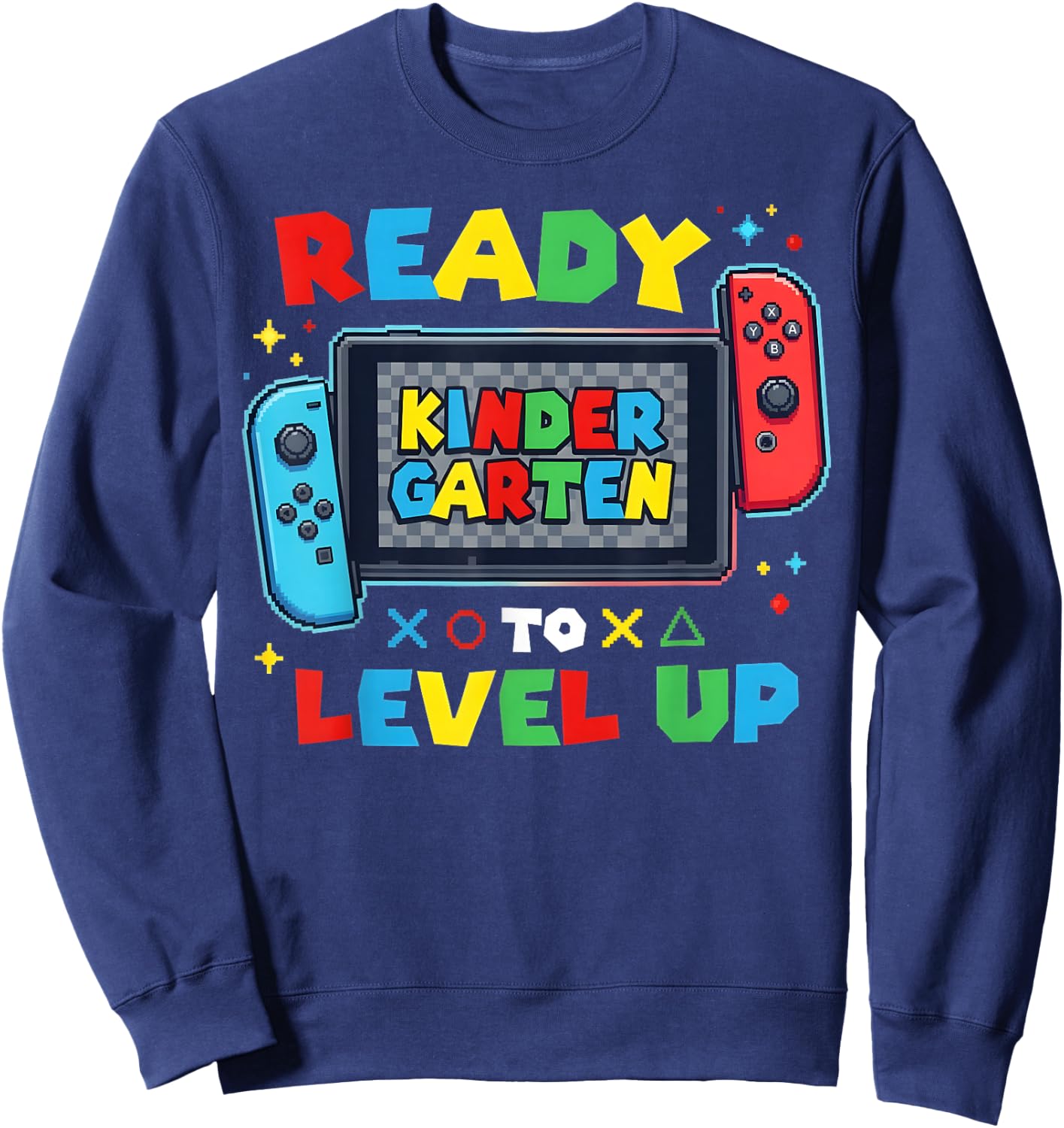Ready to Level Up Gamer Kindergarten Boys Back to School Sweatshirt - Sweatshirt | Navy