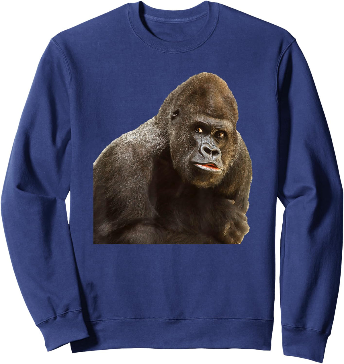 GORILLA APE T SHIRT Wildlife Zoo Animals Prints Preservation Sweatshirt - Sweatshirt | Navy