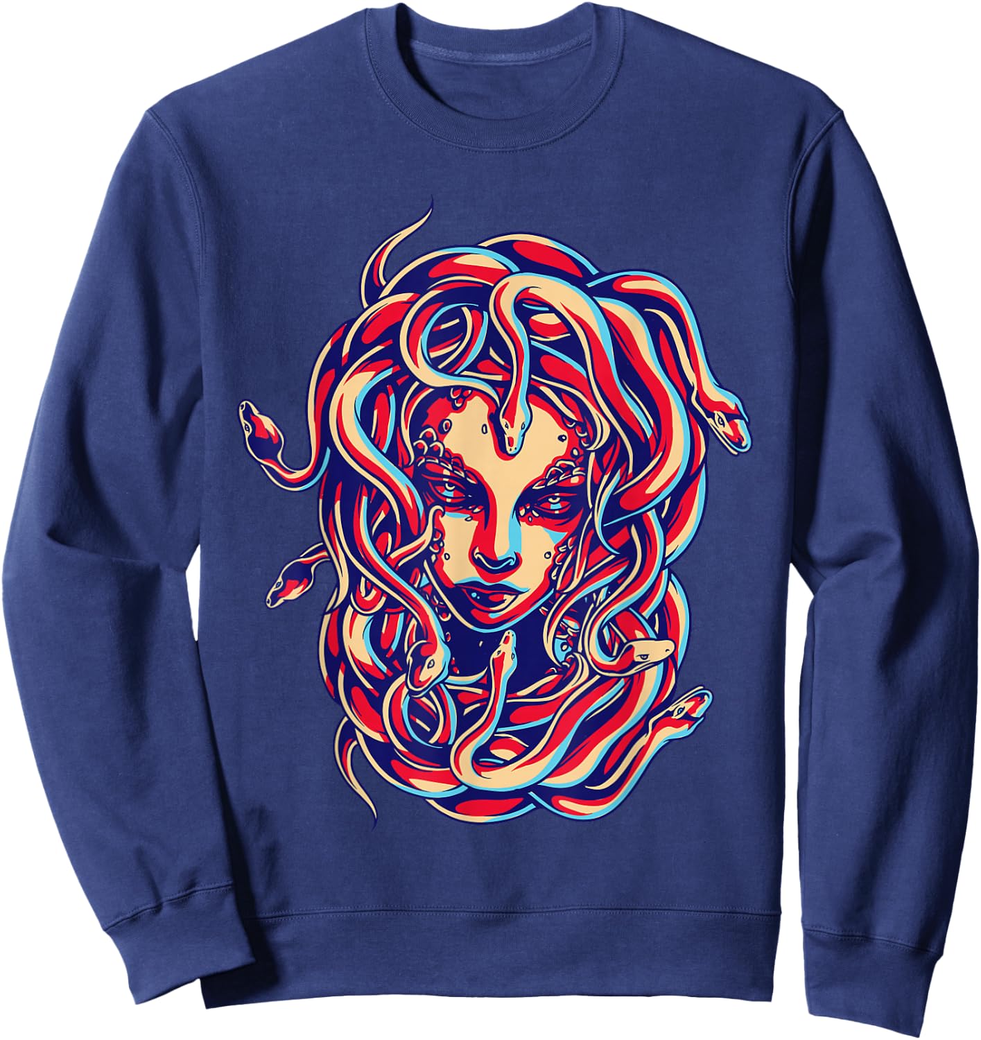 Medusa Head Snake Hair Greek Mythology Gift Sweatshirt - Sweatshirt | Navy