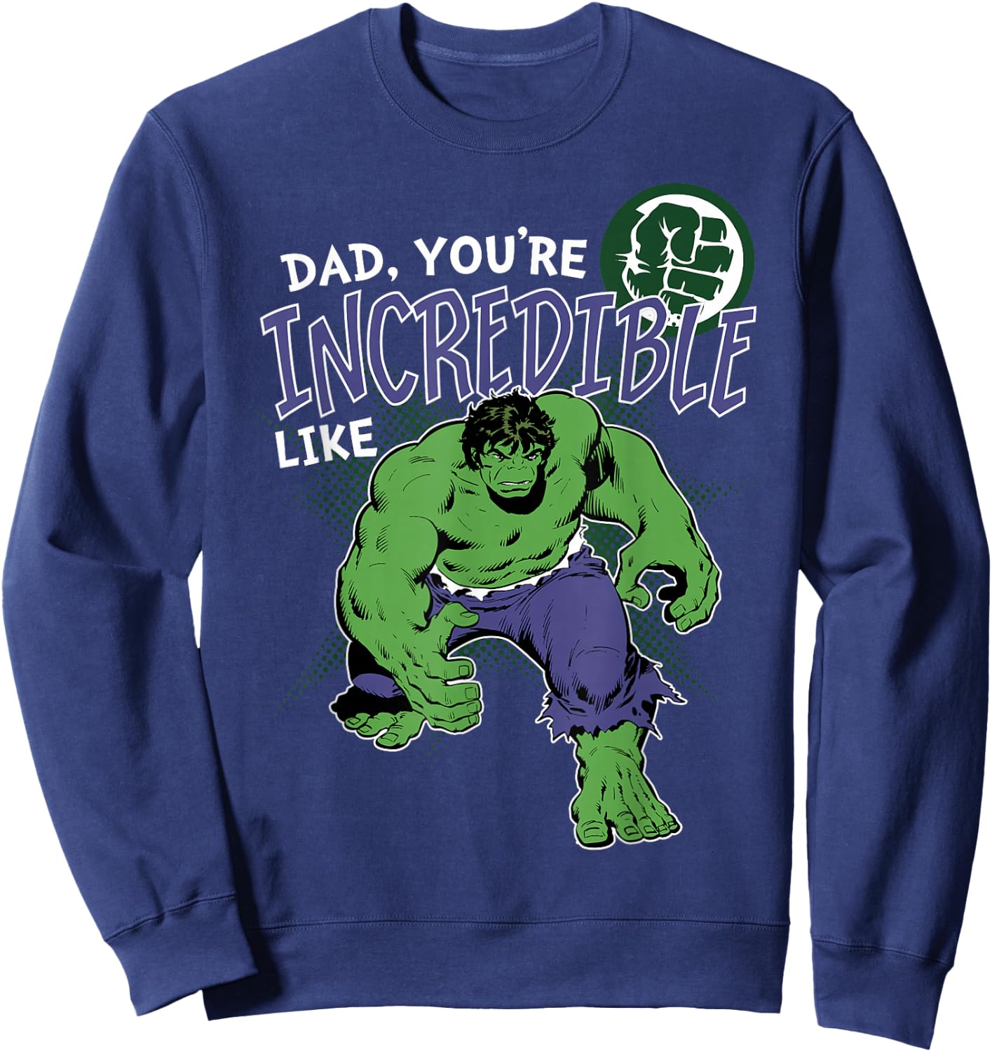 Marvel Hulk Incredible Dad Father's Day Sweatshirt - Sweatshirt | Navy