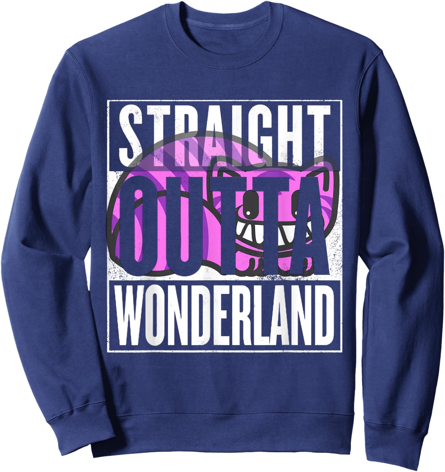 Straight Outta Wonderland Cheshire - Cat Women Kids Sweatshirt - Sweatshirt | Navy