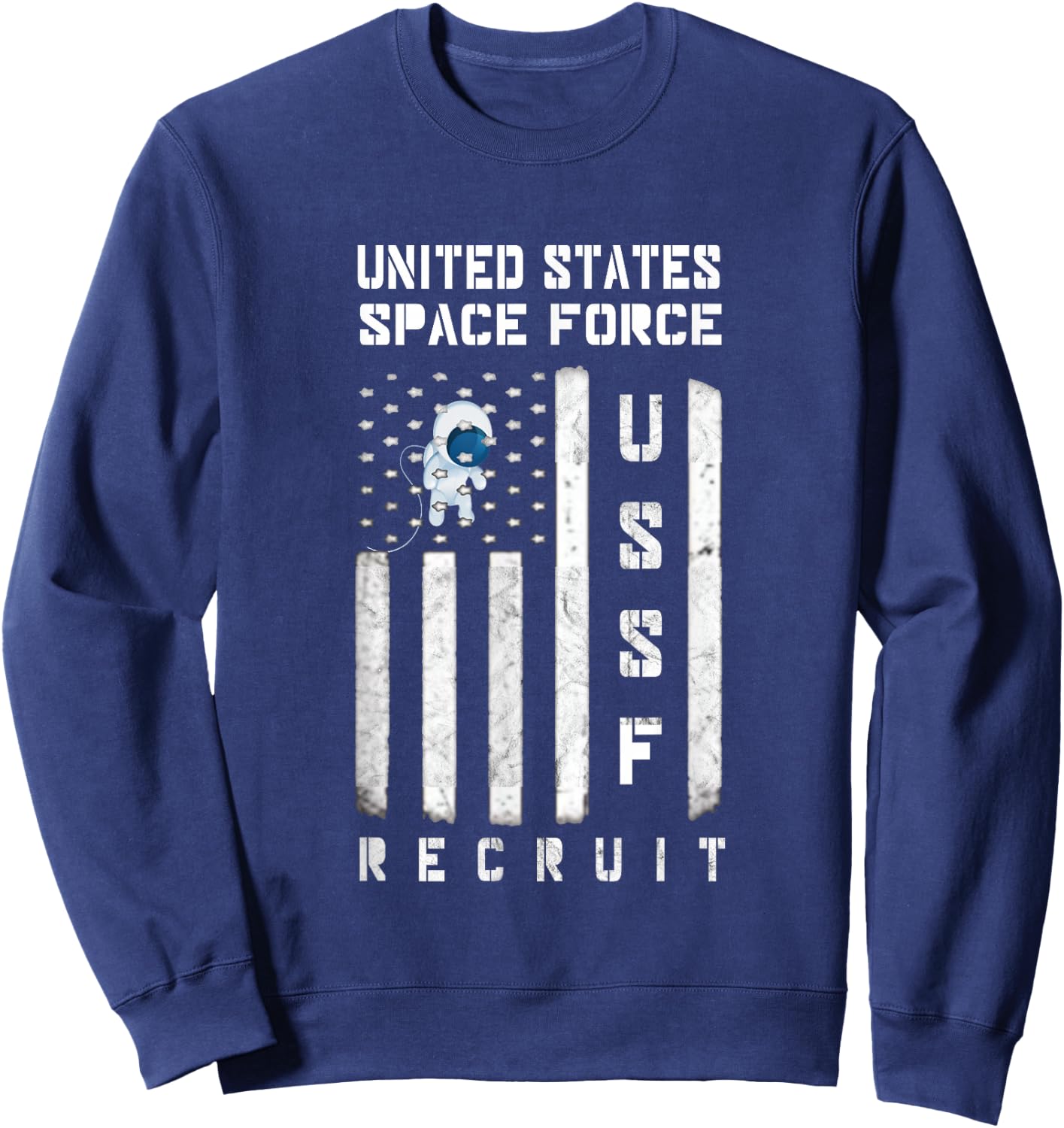 US Space Force Science Fiction Recruit Flag Sweatshirt - Sweatshirt | Navy