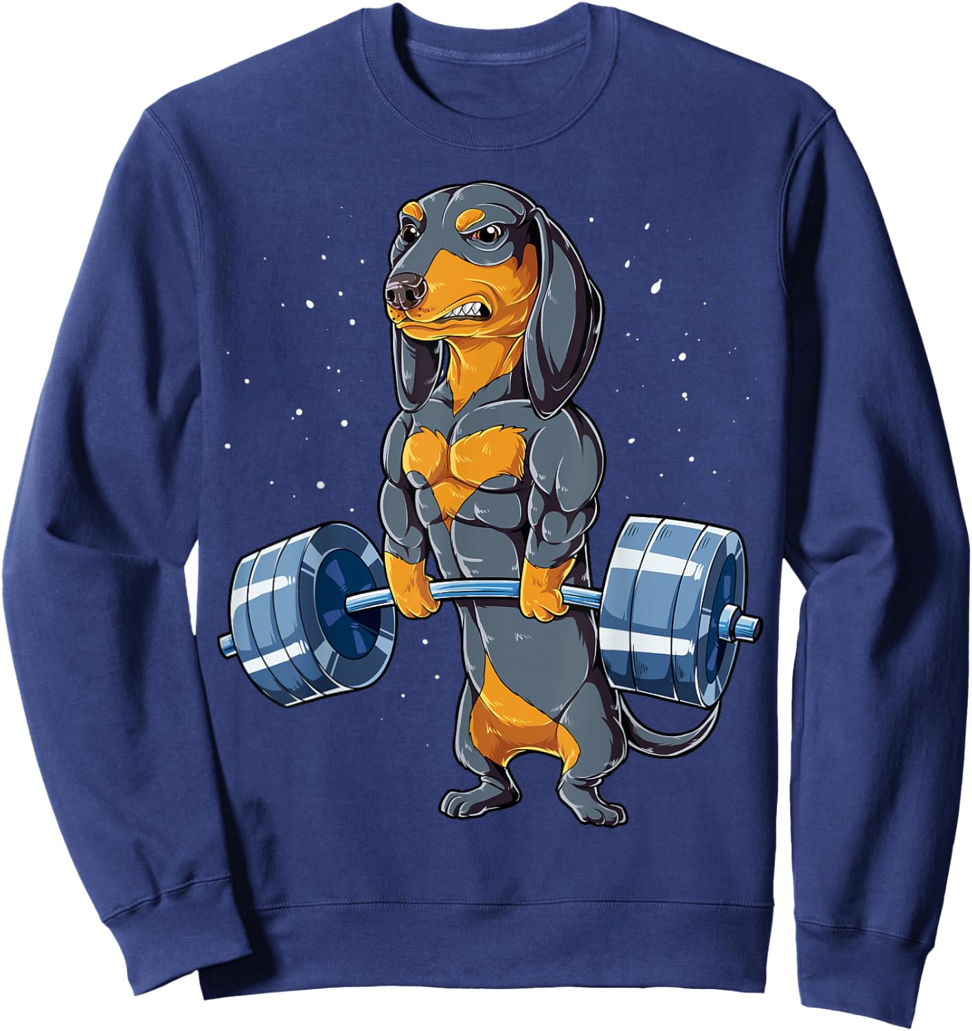 Dachshund Weightlifting Funny Deadlift Men Fitness Gym Gifts Small Sweatshirt - Sweatshirt | Navy