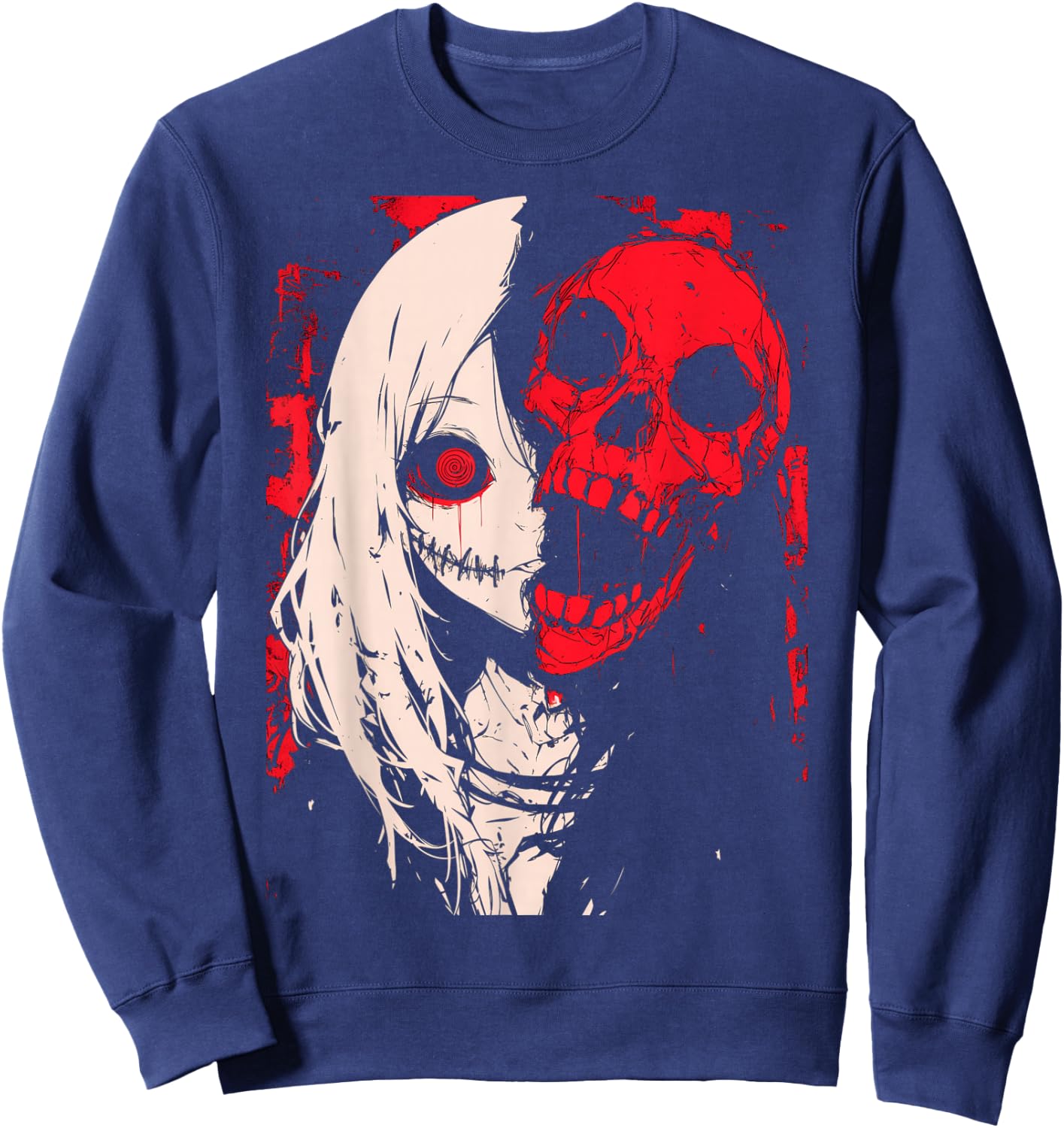 Horror Anime Manga | Japan Japanese Creepy Kawaii Goth Sweatshirt - Sweatshirt | Navy