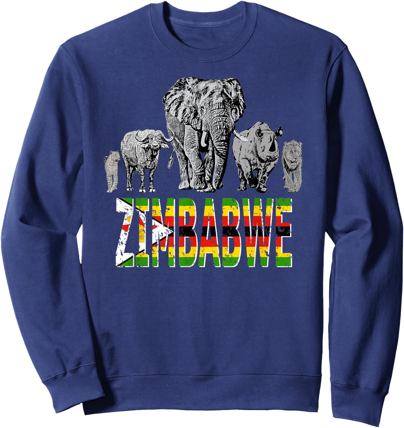 Big Five Zimbabwe Pride Wildlife Sweatshirt - Sweatshirt | Navy