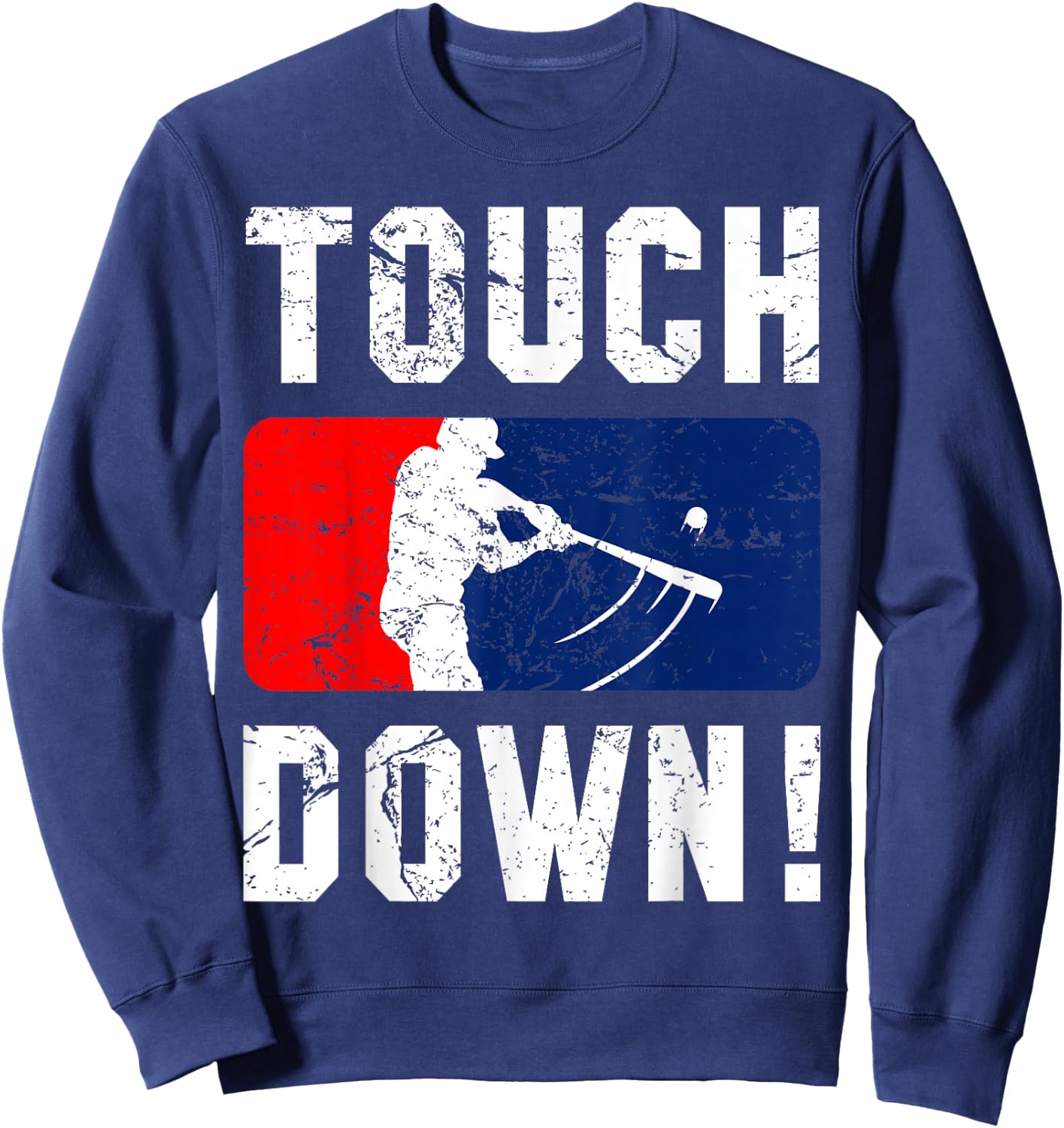Touchdown Baseball Inspired Double Play Practice Game Sweatshirt - Sweatshirt | Navy