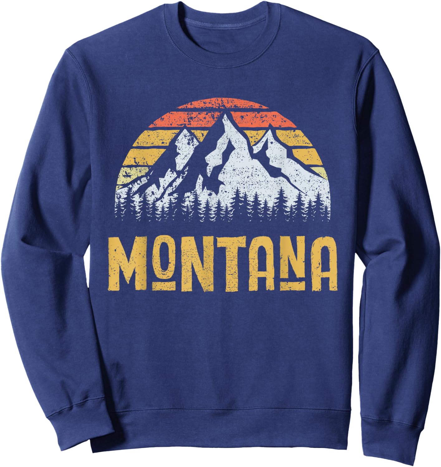 Vintage Retro MT Montana U.S. Mountain State Sweatshirt - Sweatshirt | Navy