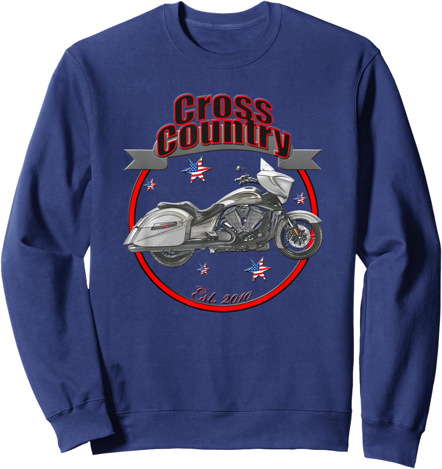Victory Cross Country U.S.A. Star Motorcycle Sweatshirt - Sweatshirt | Navy