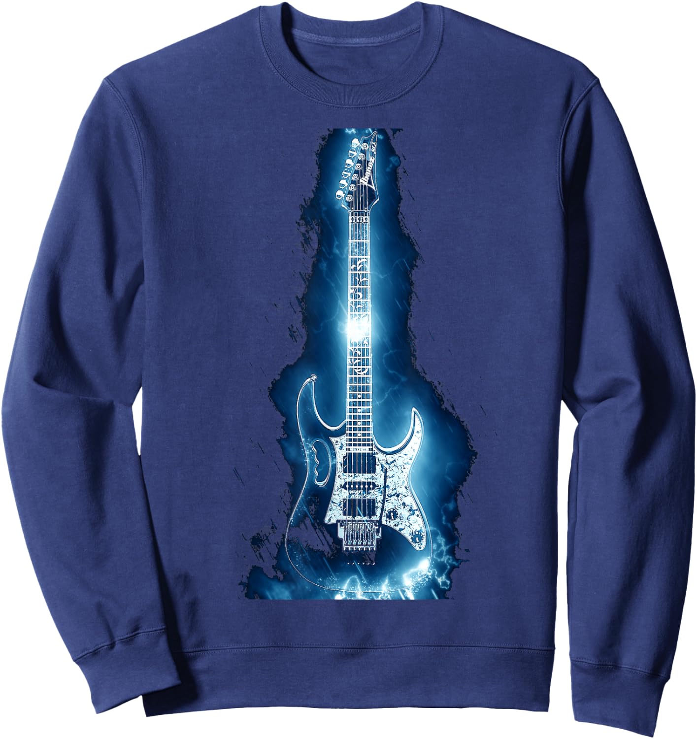 Electric Guitar (Cool Men's electric guitar shirt) Sweatshirt - Sweatshirt | Navy