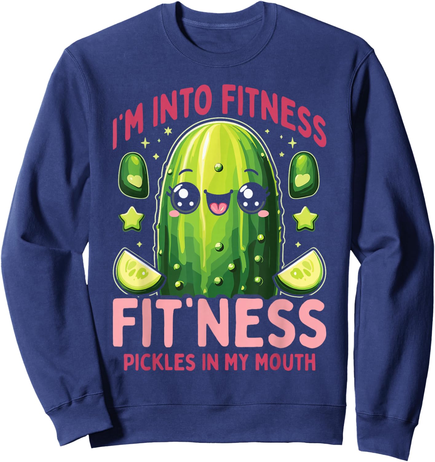 Fit'ness Pickles In My Mouth Canned Pickle Sweatshirt - Sweatshirt | Navy