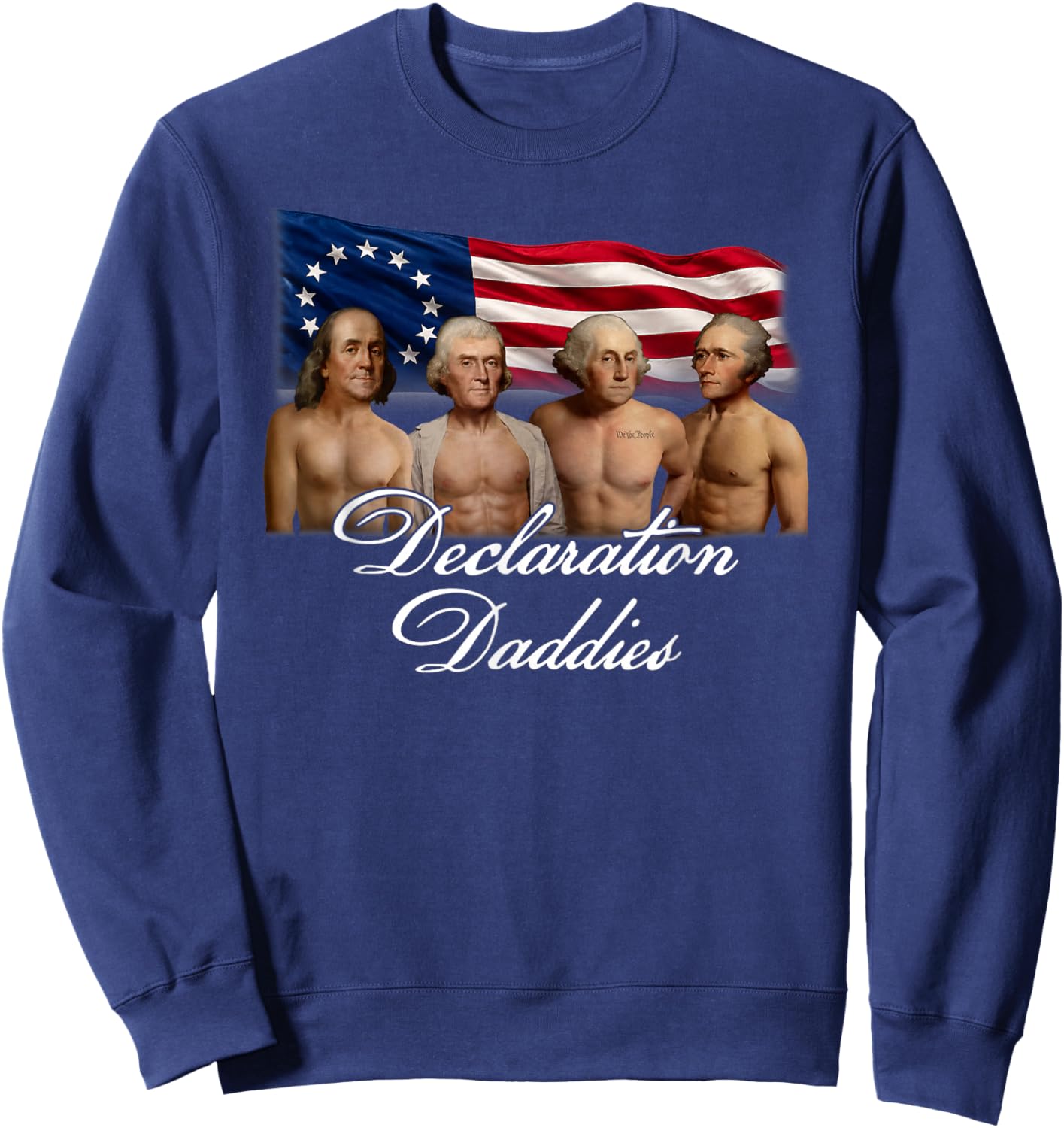 1776 America Declaration Daddies Joke Sweatshirt - Sweatshirt | Navy