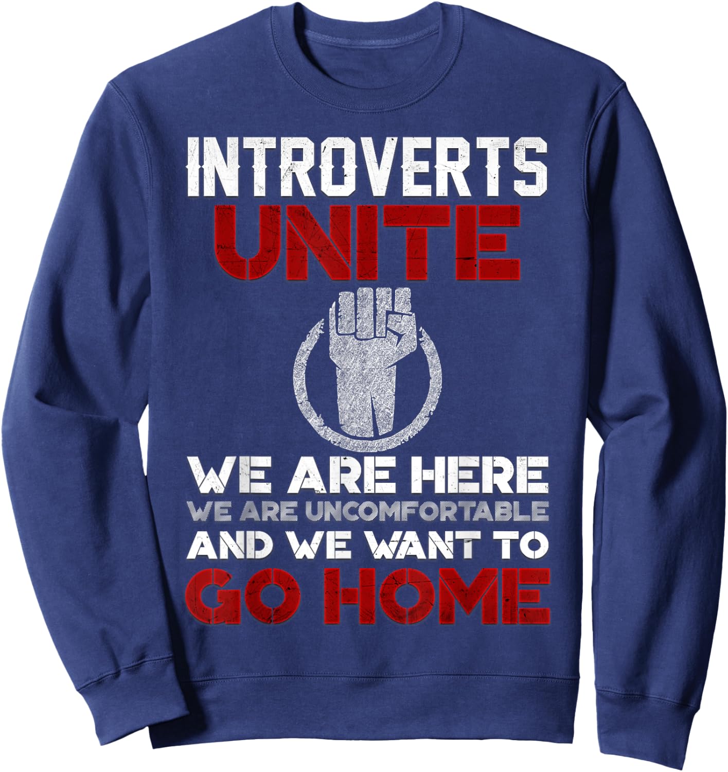 Funny INTP Introverts Unite Anti Social Women Sweatshirt - Sweatshirt | Navy