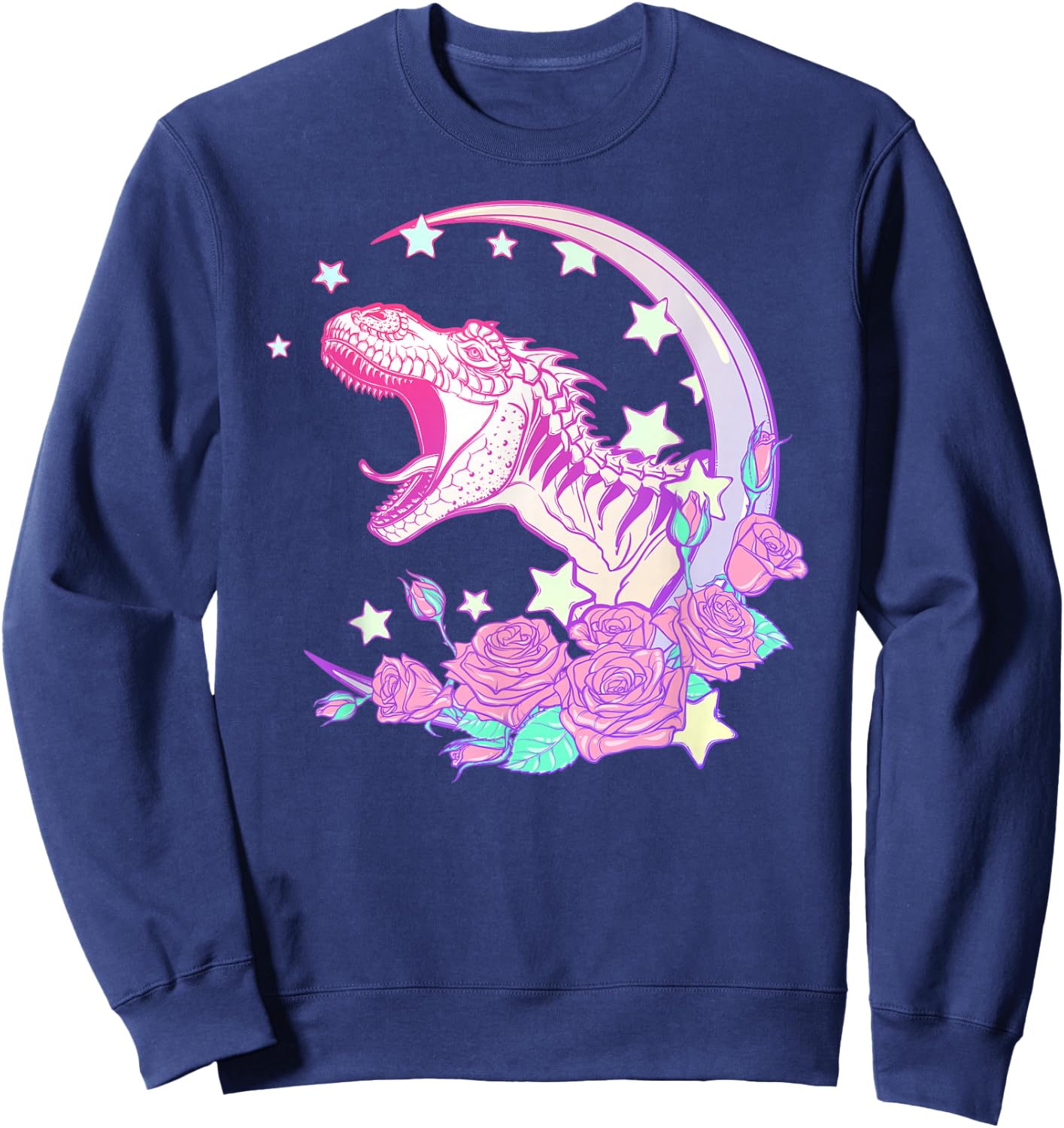 Pastel Goth Trex - Vaporwave Aesthetic Sweatshirt - Sweatshirt | Navy
