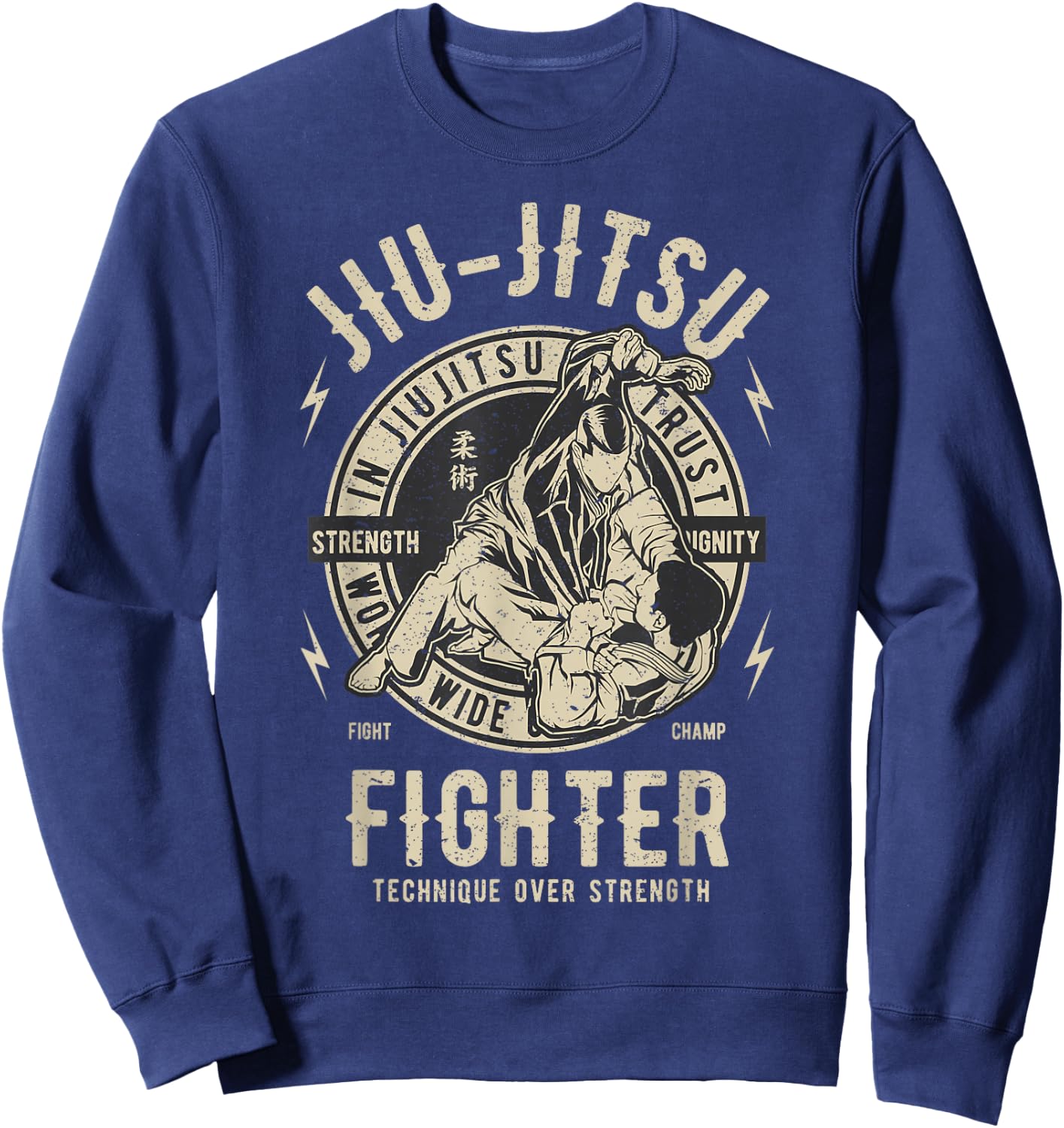 JIU Jitsu Shirt BJJ T Shirt Brazilian Jiu Jitsu Sweatshirt - Sweatshirt | Navy