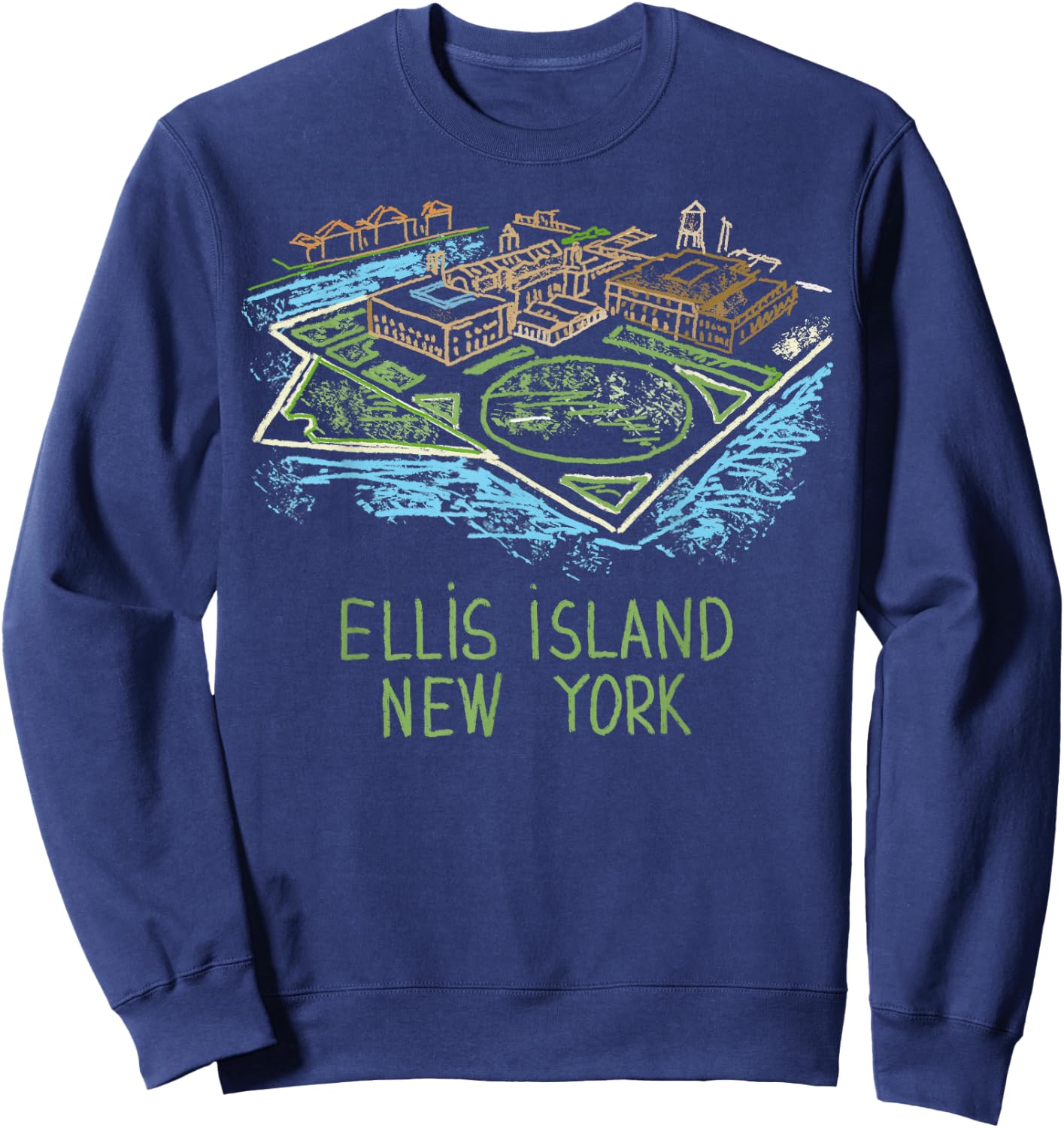 Ellis Island New York T Shirt Sweatshirt - Sweatshirt | Navy