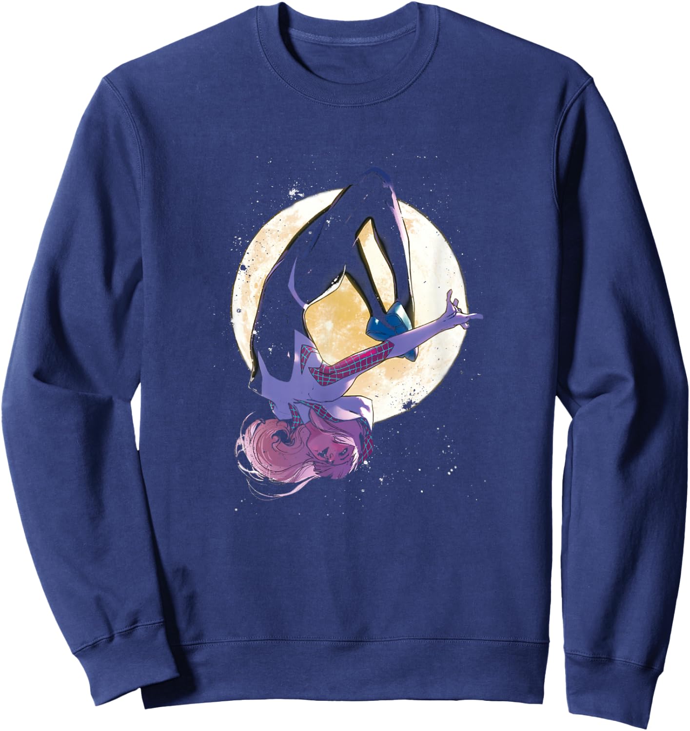 Marvel Spider-Gwen Moonlit Somersault Silhouette Sweatshirt - Sweatshirt | Navy