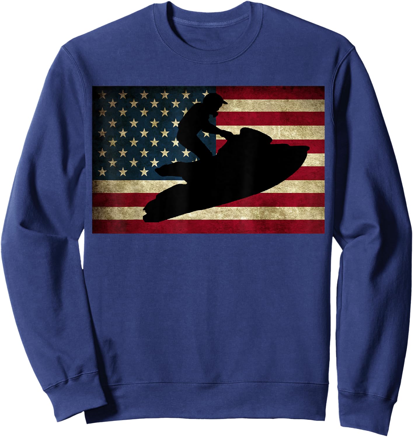 Jet Ski T Shirt Jet Skier Jet Skiing USA Flag Sweatshirt - Sweatshirt | Navy