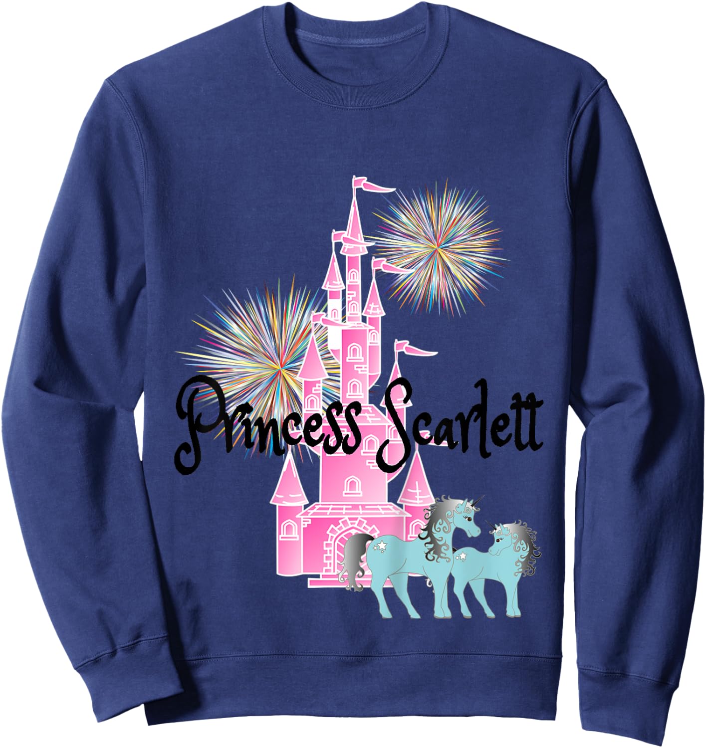 Kids Princess Scarlett Name Girls Personalized Custom Sweatshirt - Sweatshirt | Navy