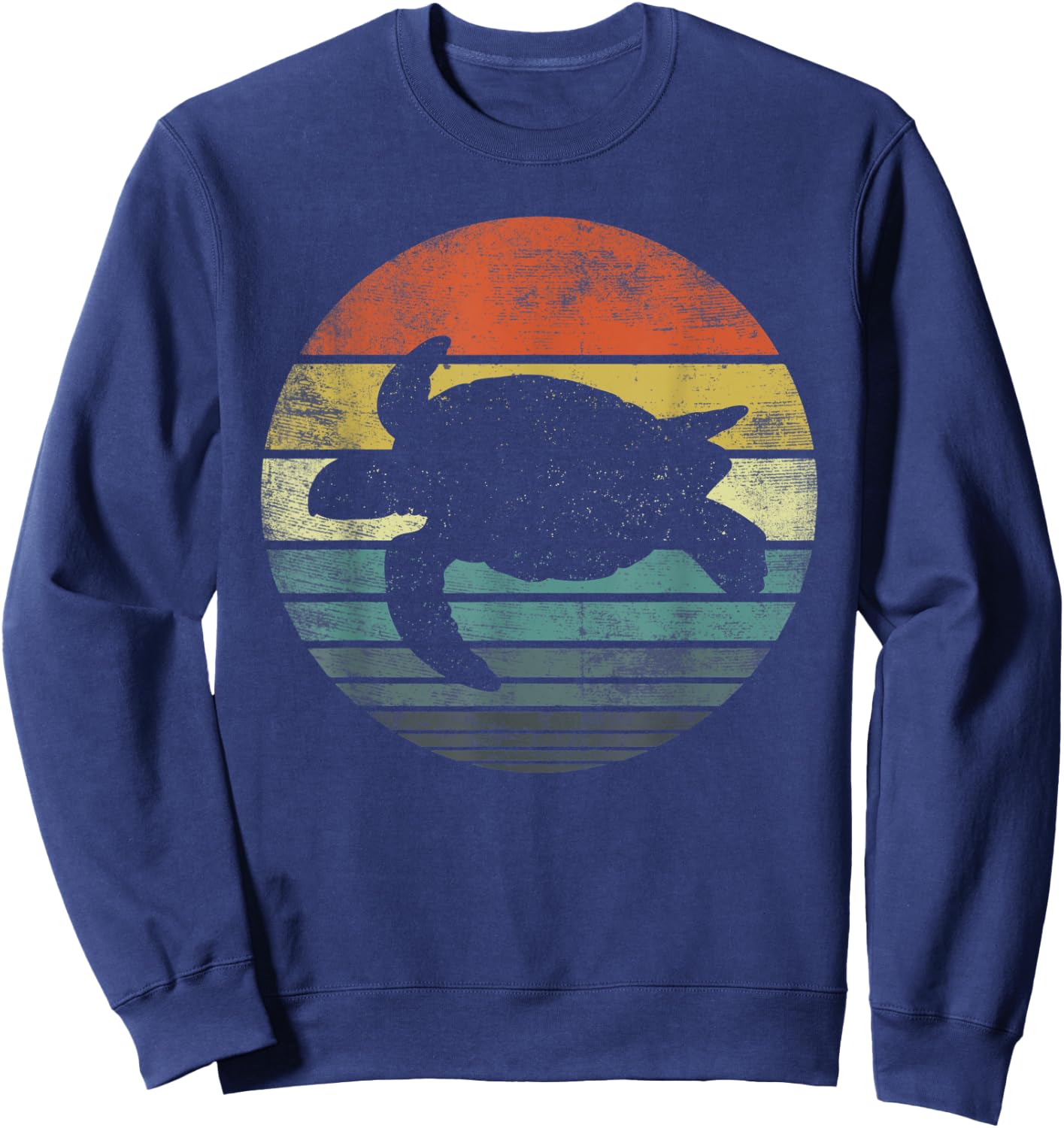 Turtle Lover Gifts Retro Vintage Zoo Reptile Silhouette Sweatshirt - Sweatshirt | Navy