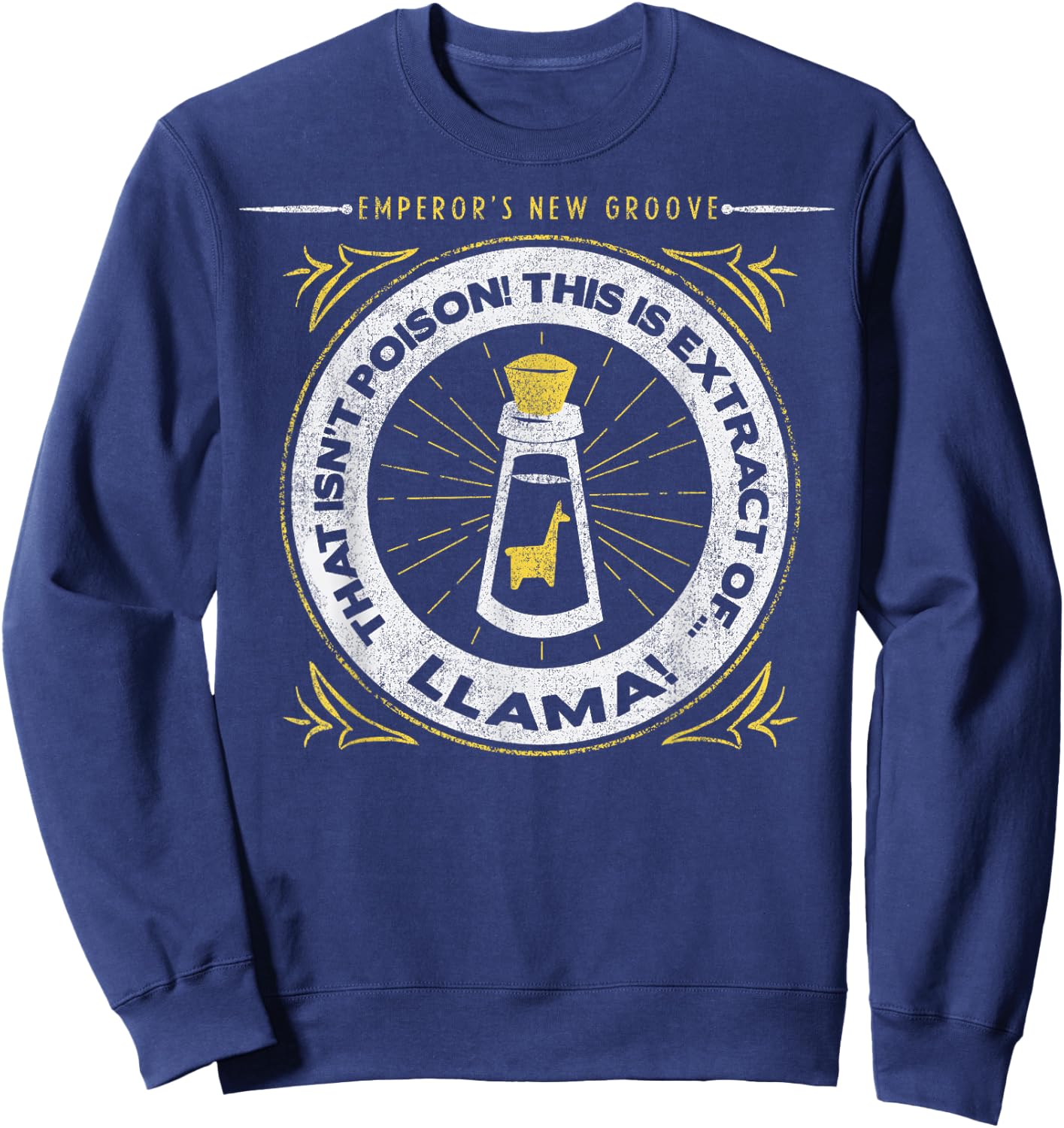 Disney Emperors New Groove Extract of Llama Logo Small Sweatshirt - Sweatshirt | Navy