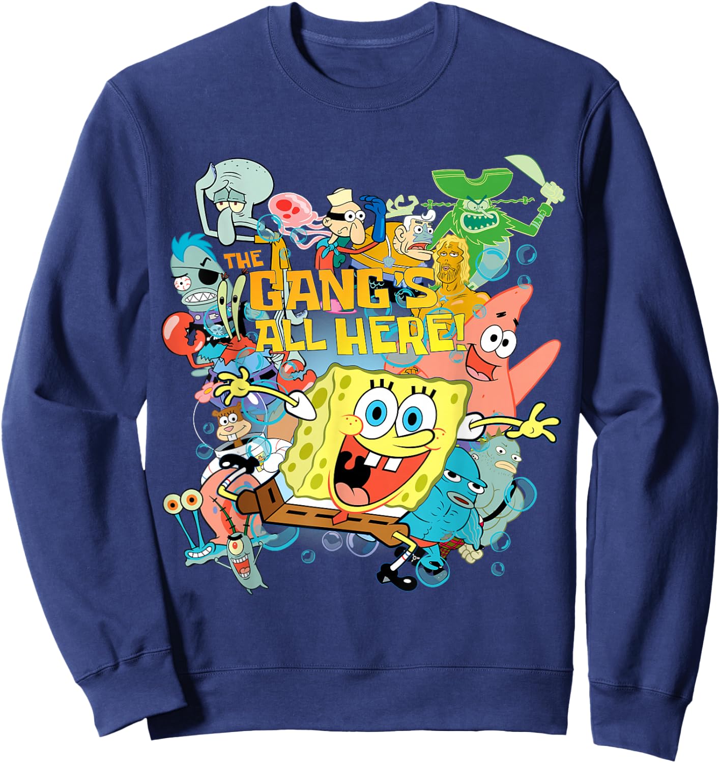 Spongebob Squarepants The Gangs All Here! Small Sweatshirt - Sweatshirt | Navy