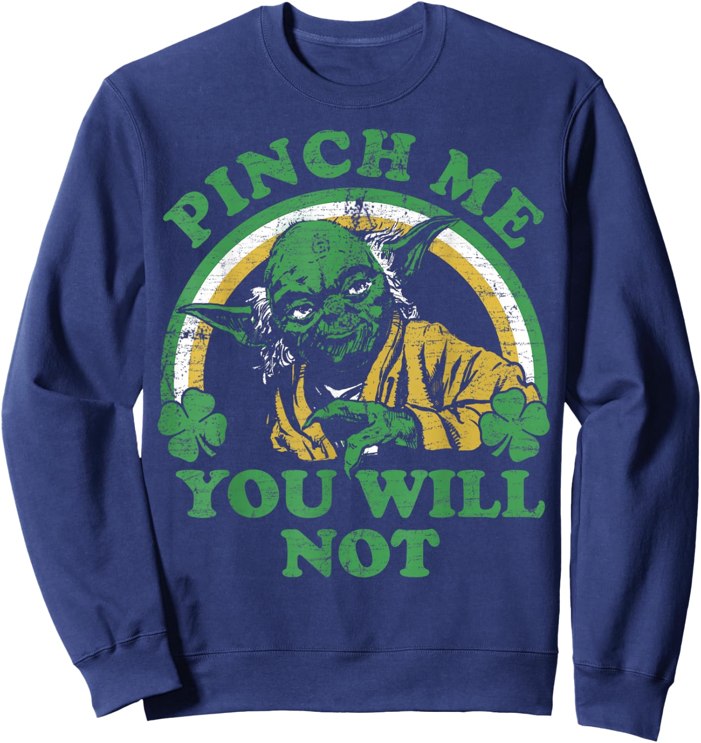 Star Wars St. Patrick's Day Yoda Pinch Me Rainbow Sweatshirt - Sweatshirt | Navy
