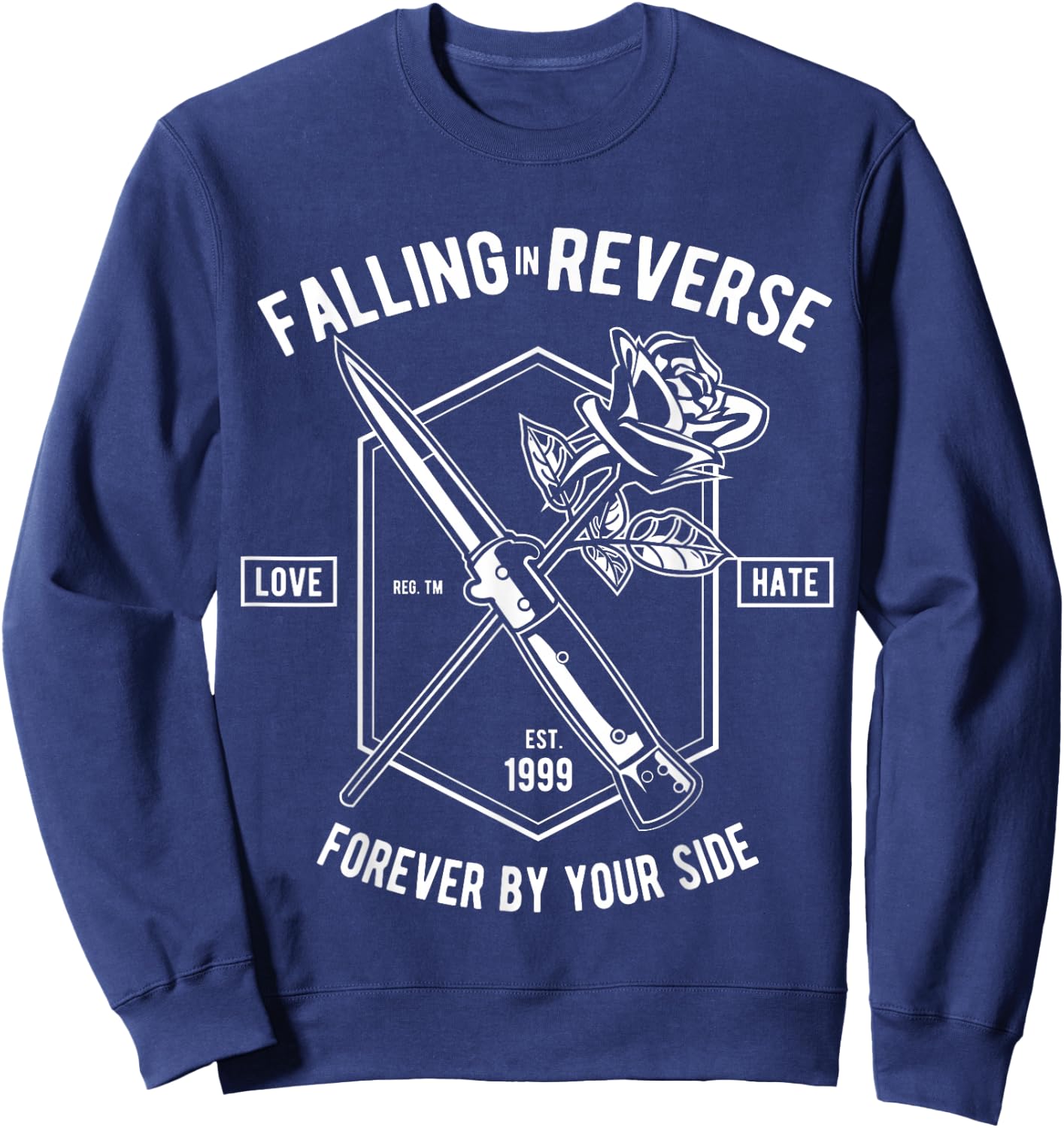 Falling in Reverse (Knife and Rose) Sweatshirt - Sweatshirt | Navy