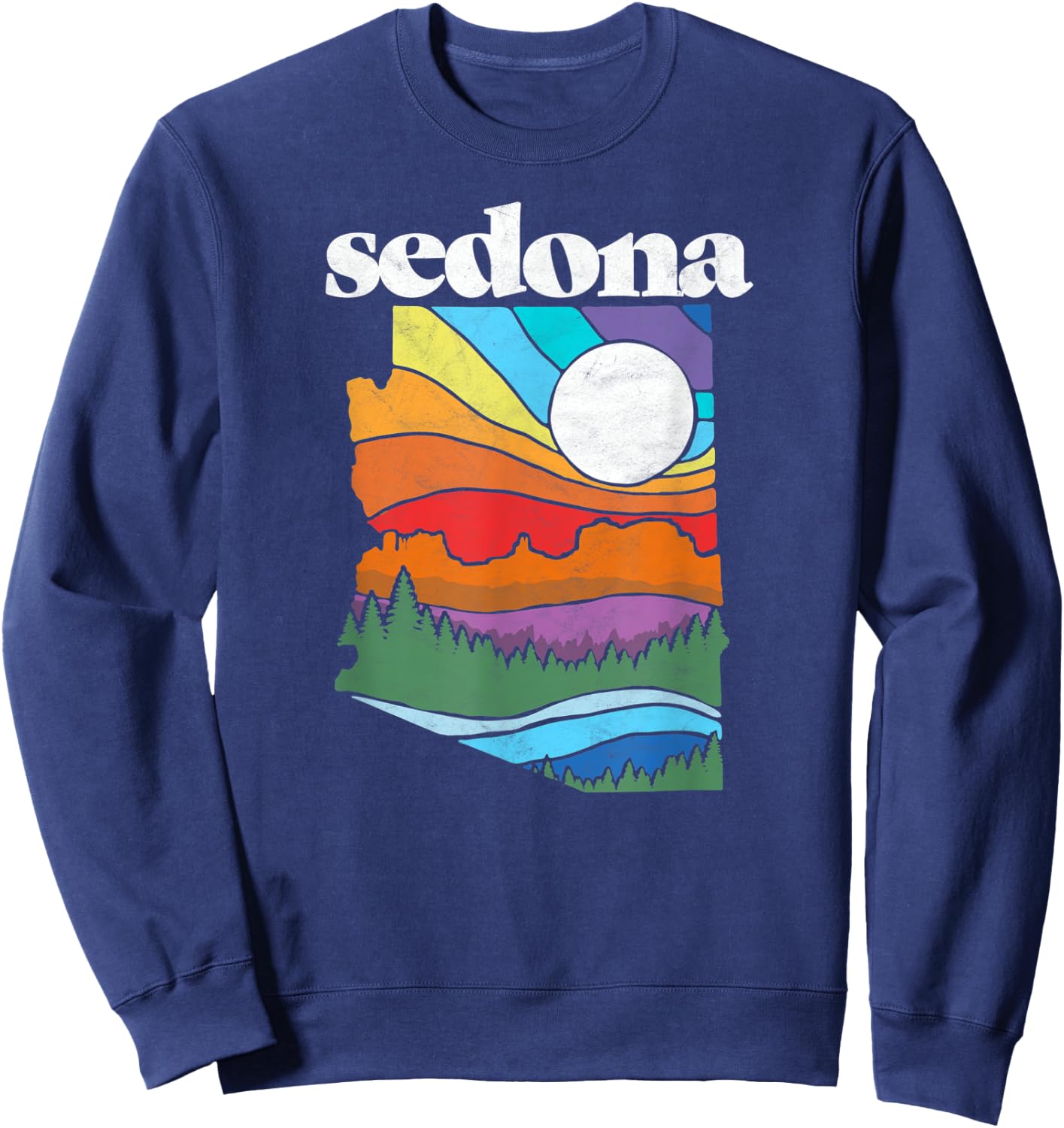 Sedona Arizona Vintage Nature Design Outdoor Graphic Sweatshirt - Sweatshirt | Navy