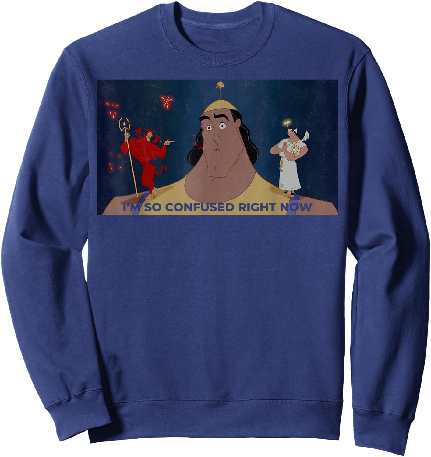 Disney Emperors New Groove Kronk Confused Graphic Sweatshirt - Sweatshirt | Navy