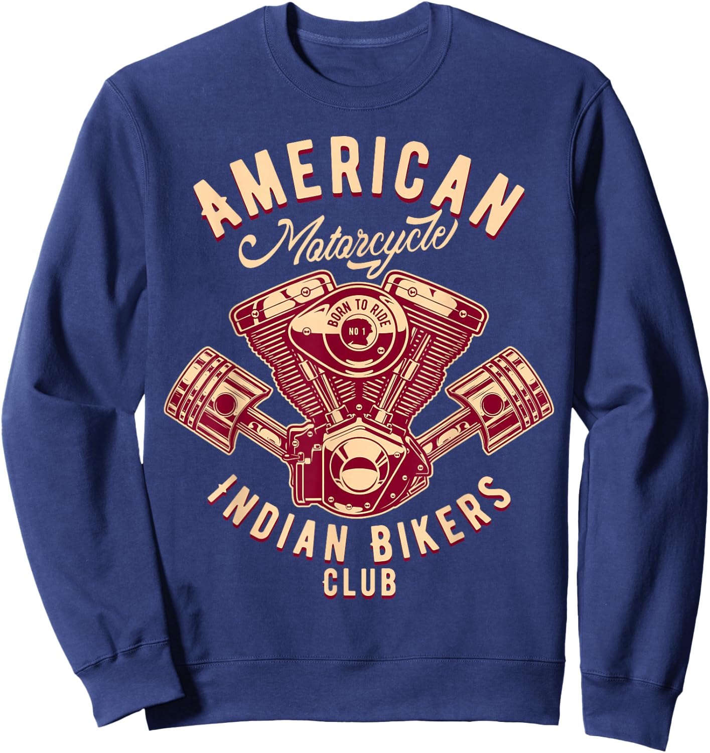 native American Motorcycle Indian Bikers Club Sweatshirt - Sweatshirt | Navy